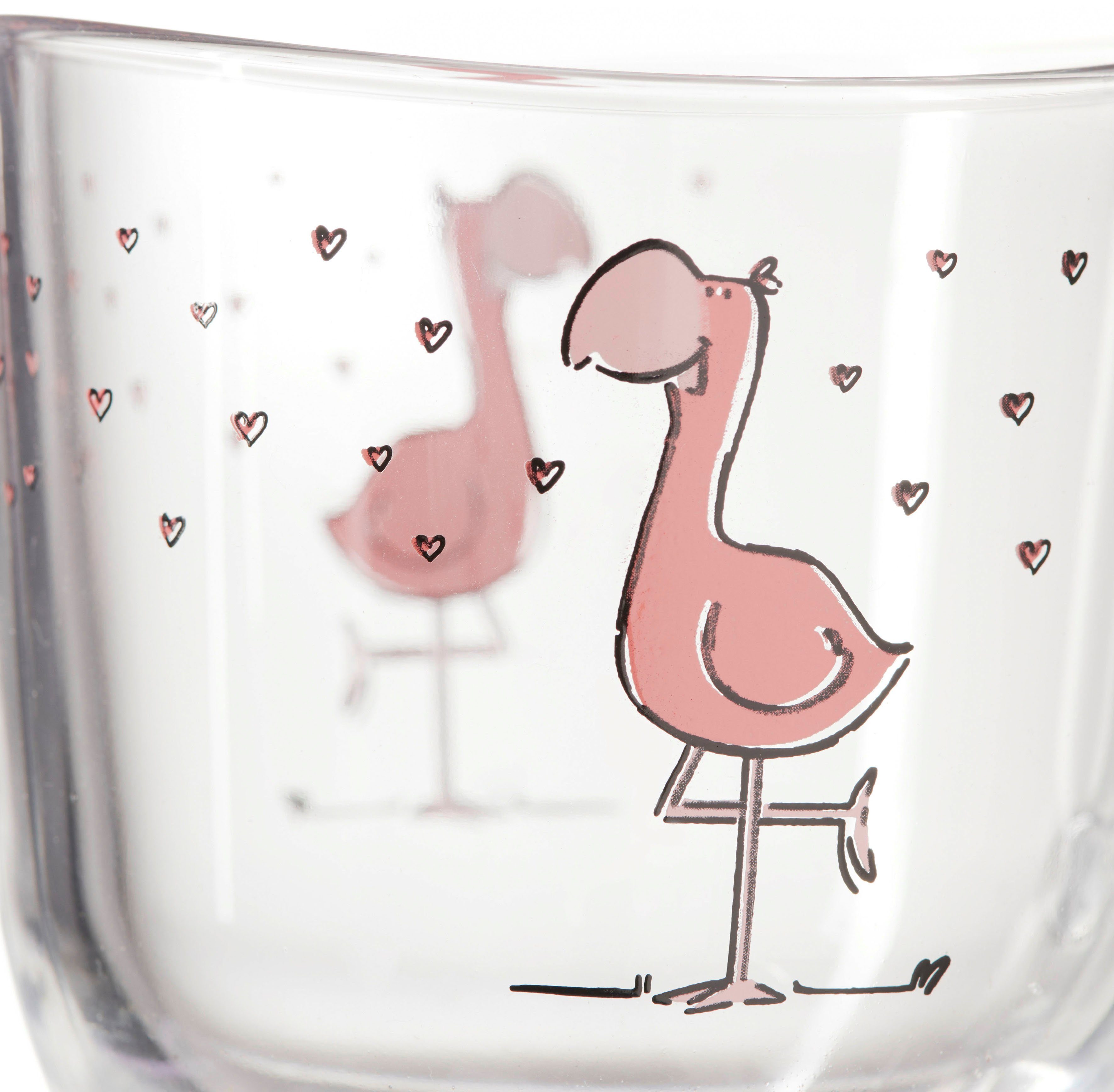 LEONARDO Glazenset BAMBINI flamingo 6-delige set (set, 6-delig)