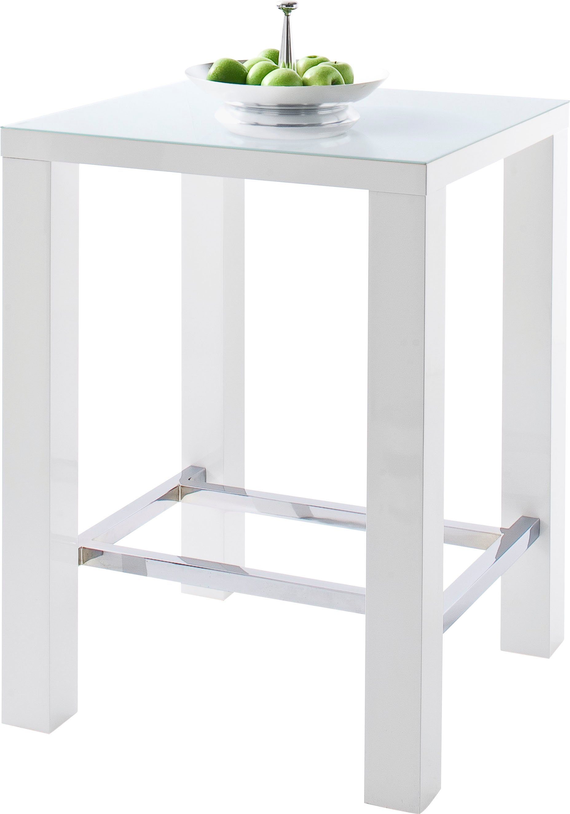 MCA furniture Bartafel hoogglans-wit, keukentafel, statafel met veiligheidsglas in de online winkel | OTTO