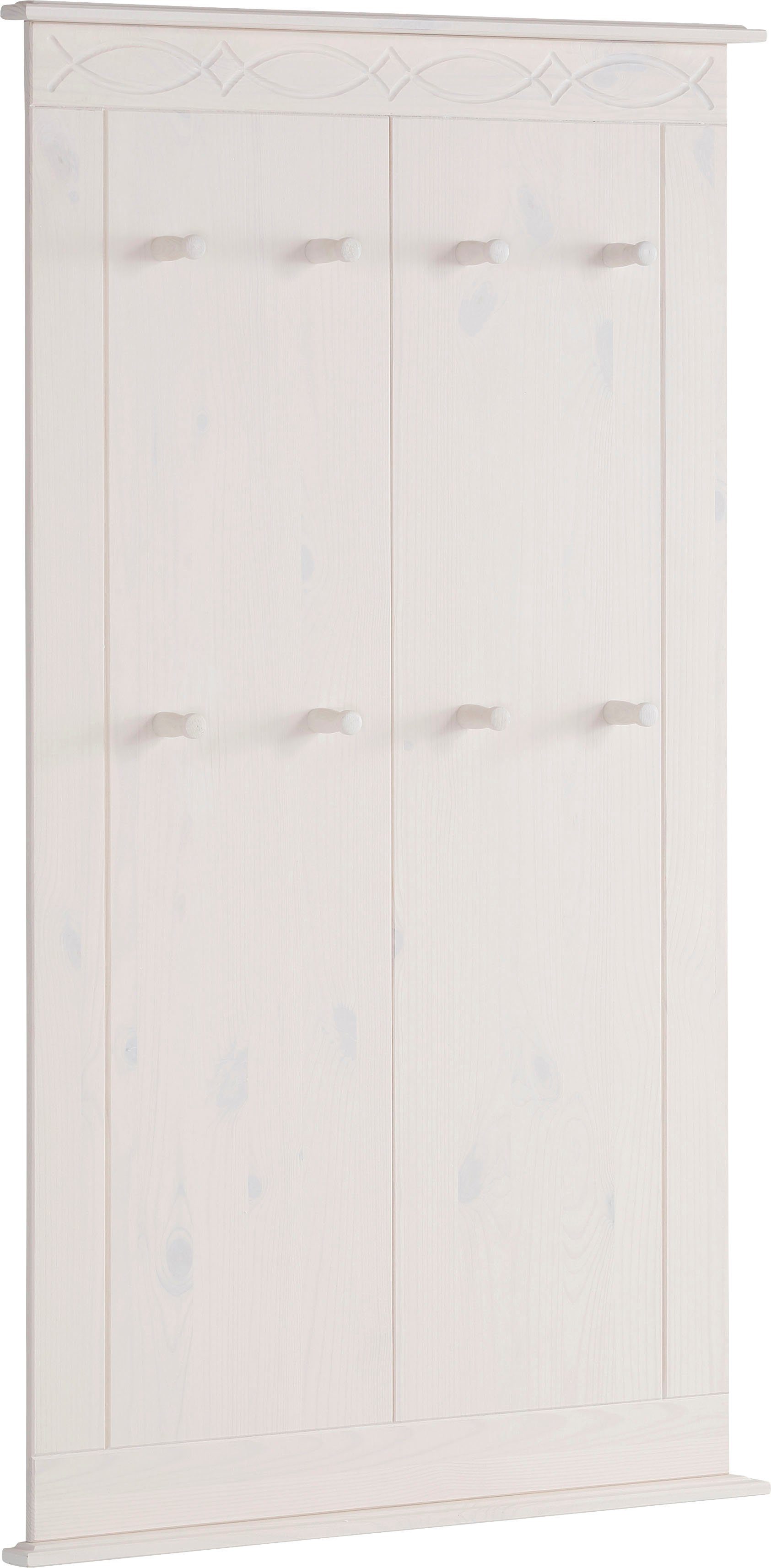 Home affaire Kapstokpaneel Indra van massief dennenhout, fsc®, 8 haken, discreet ornament