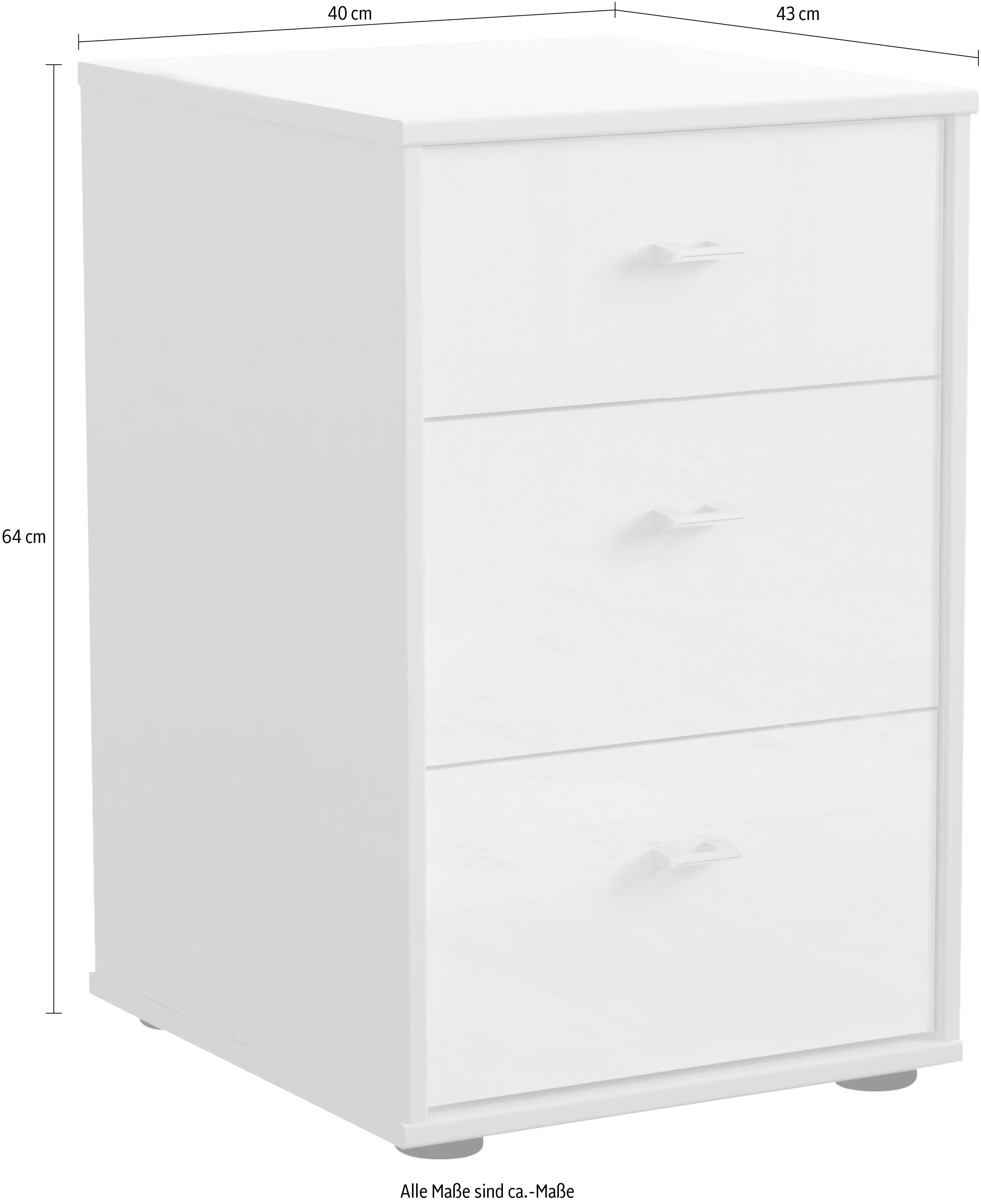 WIEMANN Nachtkastje Rialto in boxspringhoogte, voorgemonteerd (set, 2 stuks)
