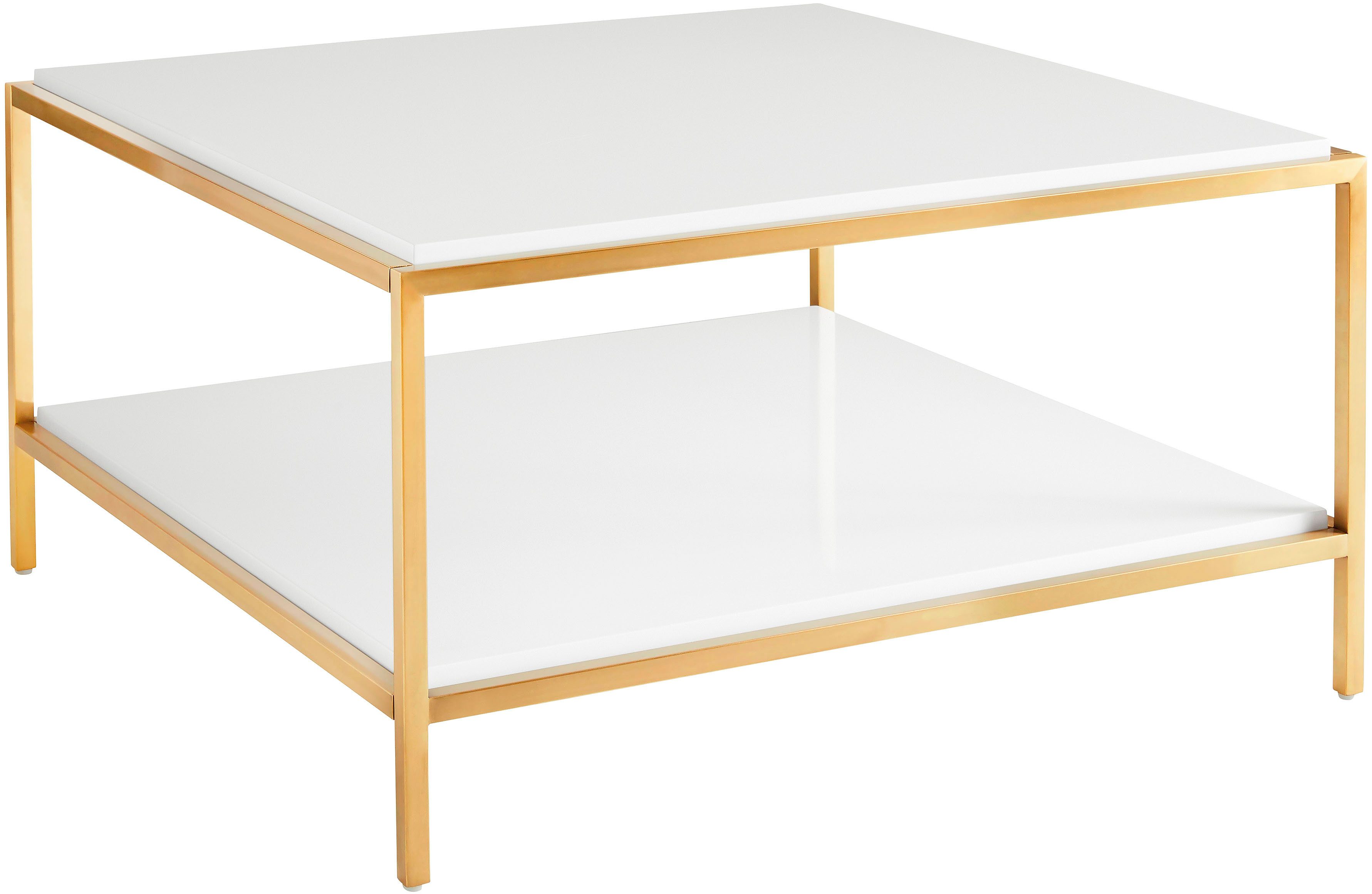 Leonique Salontafel Cherlen, TOPSELLER!, OTTOs Choice met twee planken en goudkleurig frame, vierkant