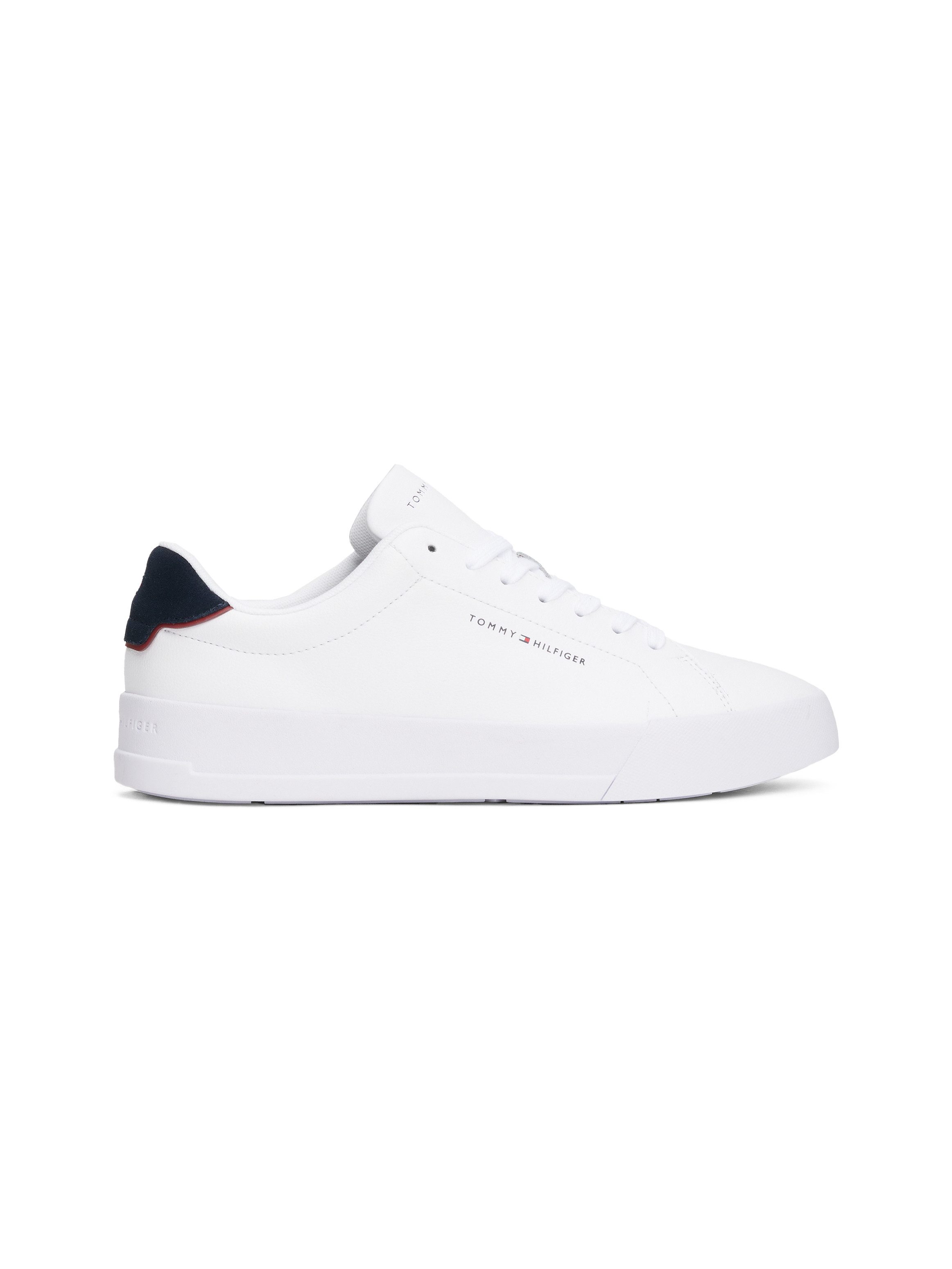 Tommy Hilfiger Sneakers TH COURT LTH DETAIL ESS , vrijetijdsschoen, lage schoen, veterschoen met zijlijk logo-opdruk