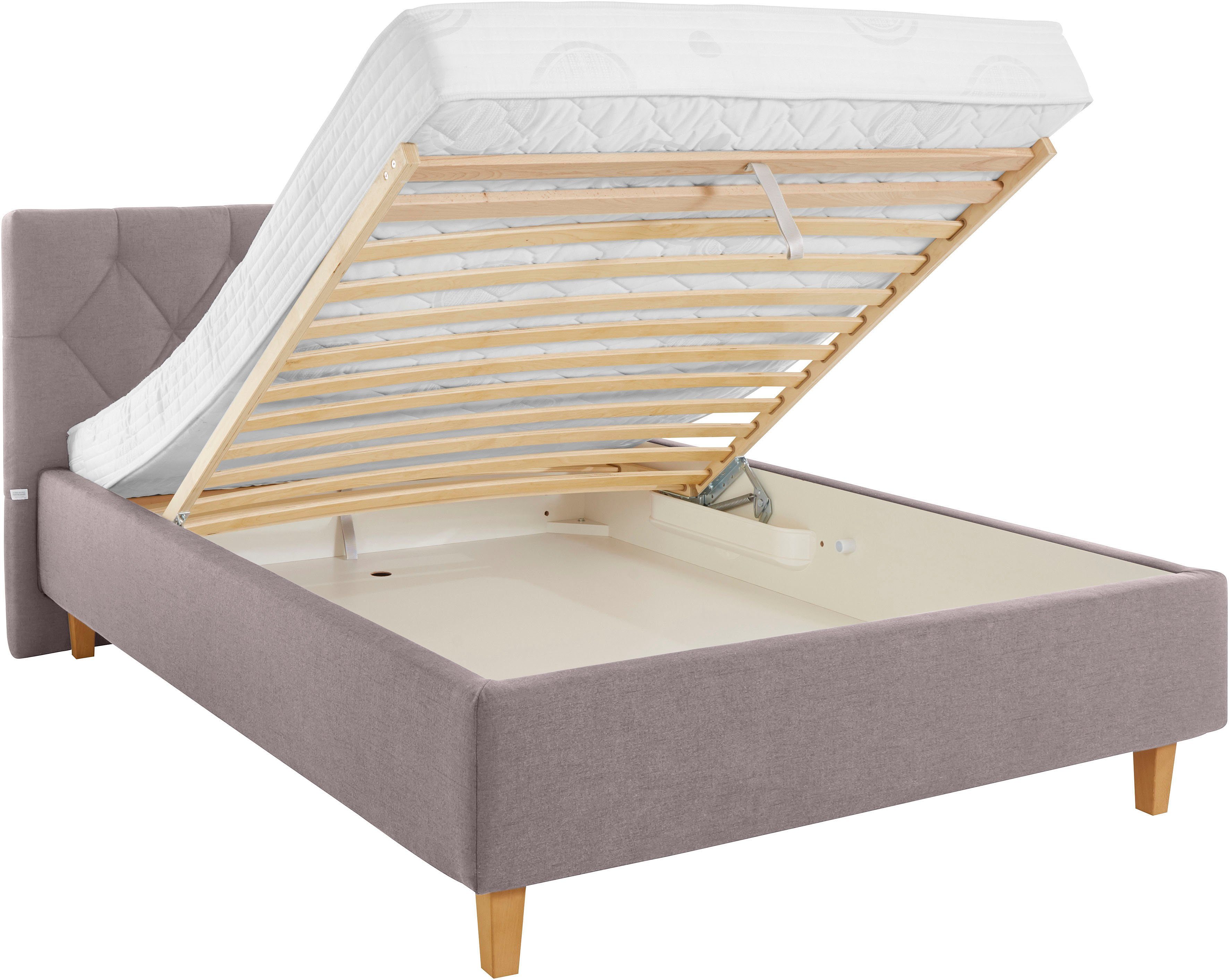 Guido Maria Kretschmer Home&Living Gestoffeerd bed Sunley 100 Kruisstiksel, hoofdbordhoogte 102 cm, zonder of met matras/lattenbodem