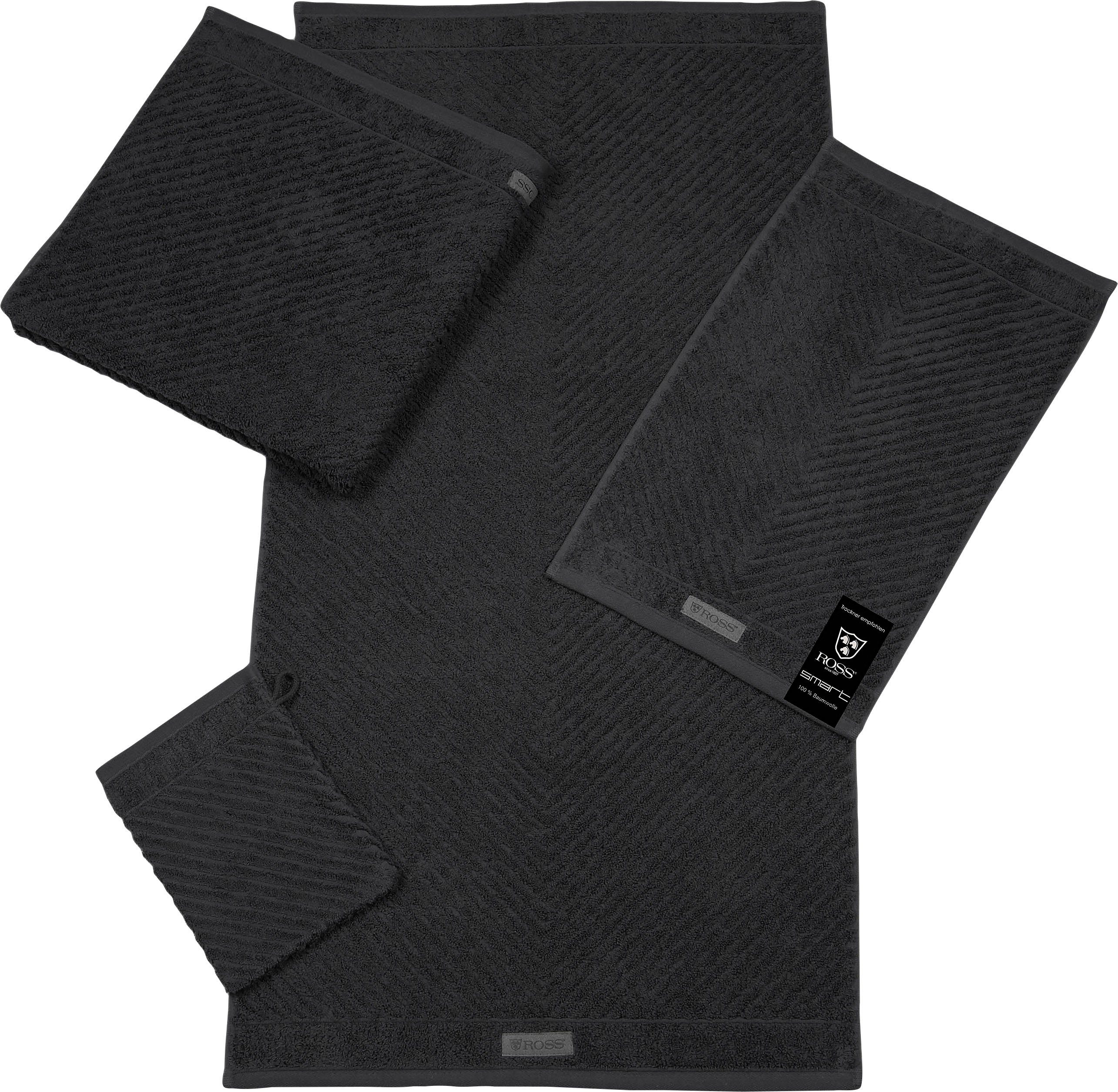 ROSS Handdoek Smart Uni-rib met velourslabel (2 stuks)