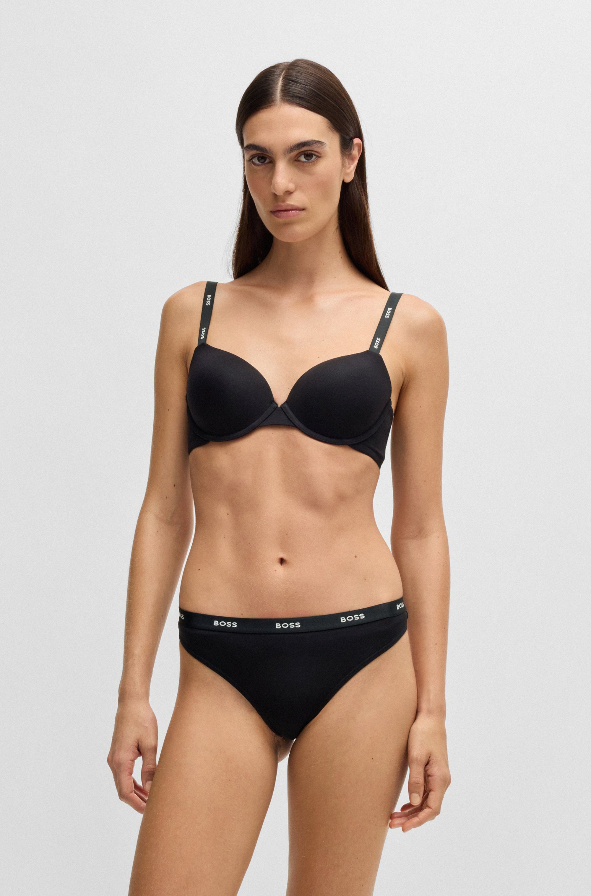 BOSS Beugel-bh UNDERWIRE BRA CI met boss tekst op de schouderbanden
