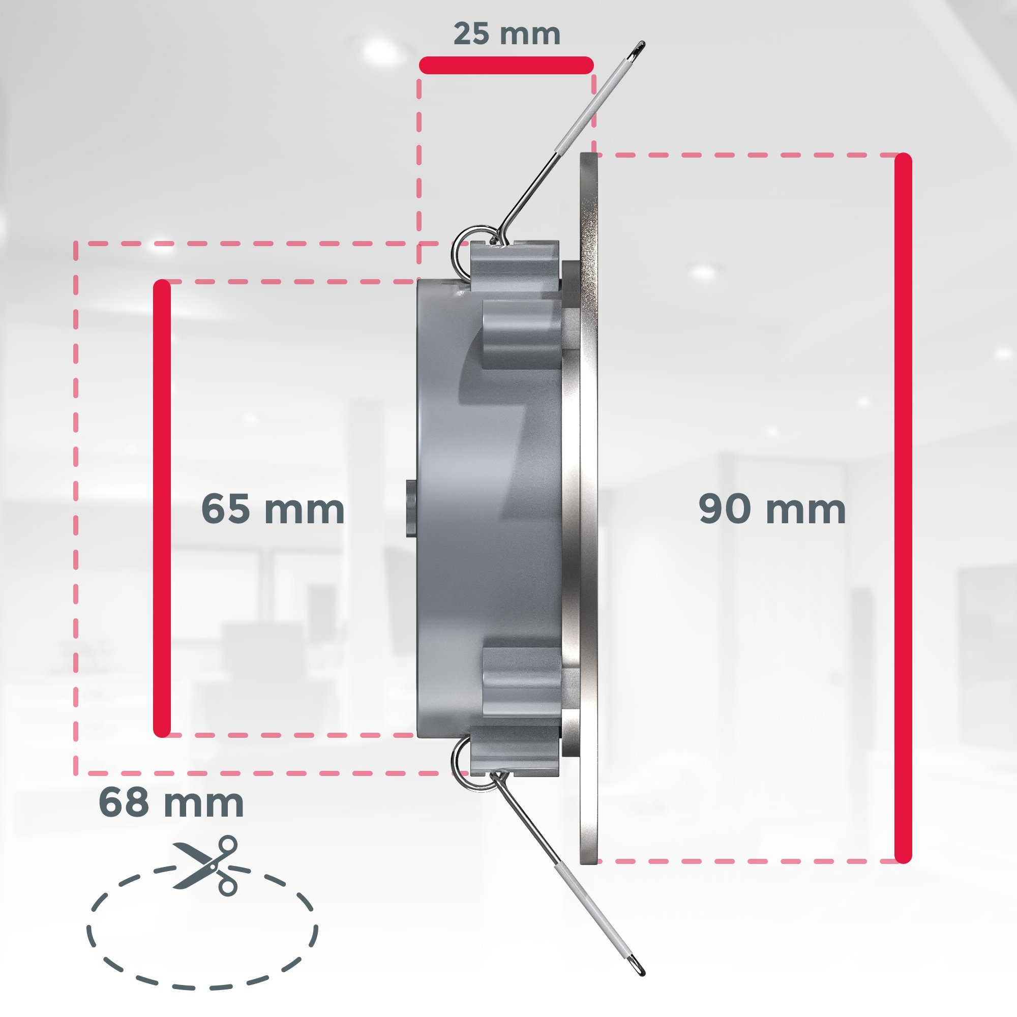 B.K.Licht Ledinbouwlamp 3-delige bad inbouwspot, IP44 beschermd, platte inbouwspots