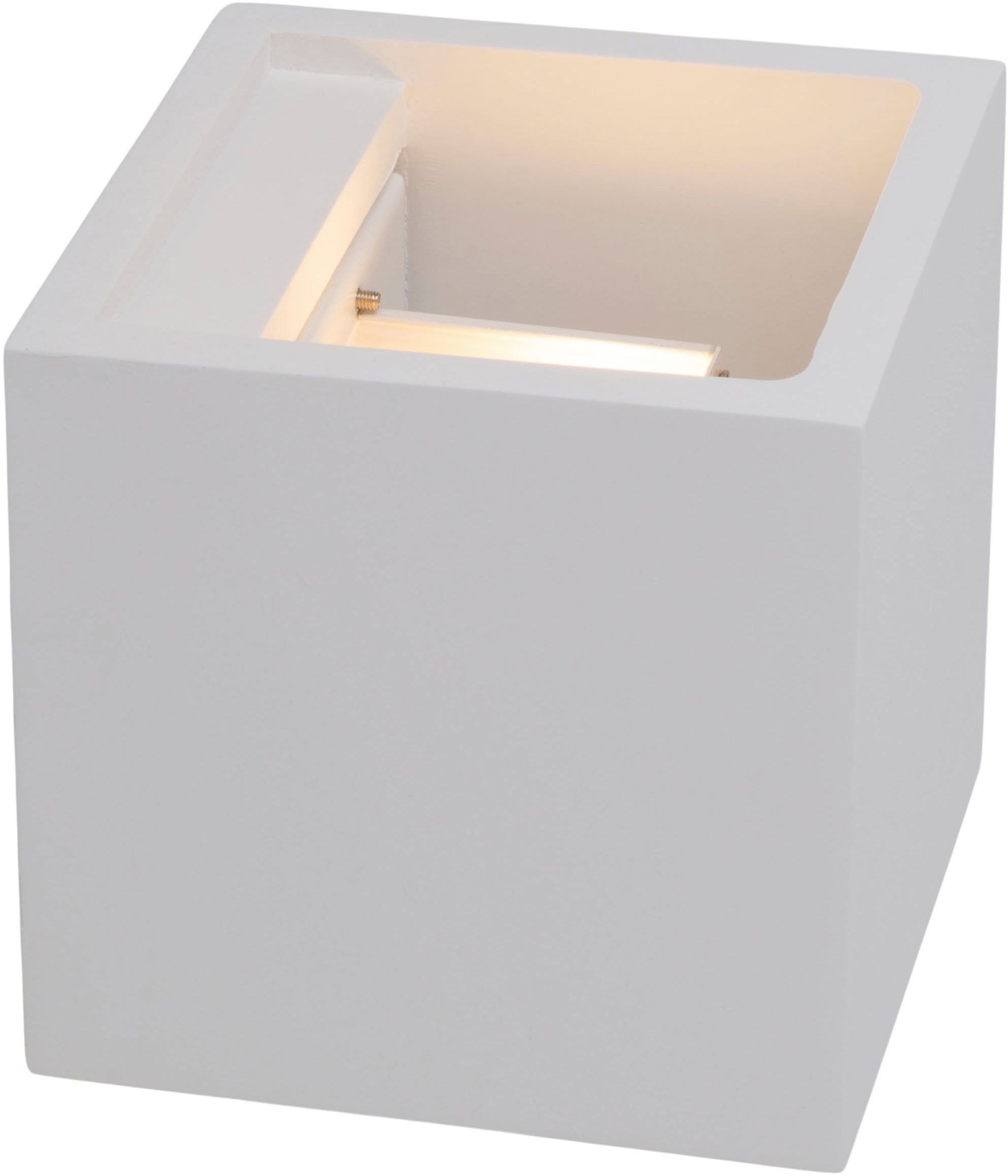 näve Led-wandlamp Wanna incl. 2x 3w cree xp led, l: 11,5cm, b: 11,5cm, h: 11,5cm, gips, wit (1 stuk)