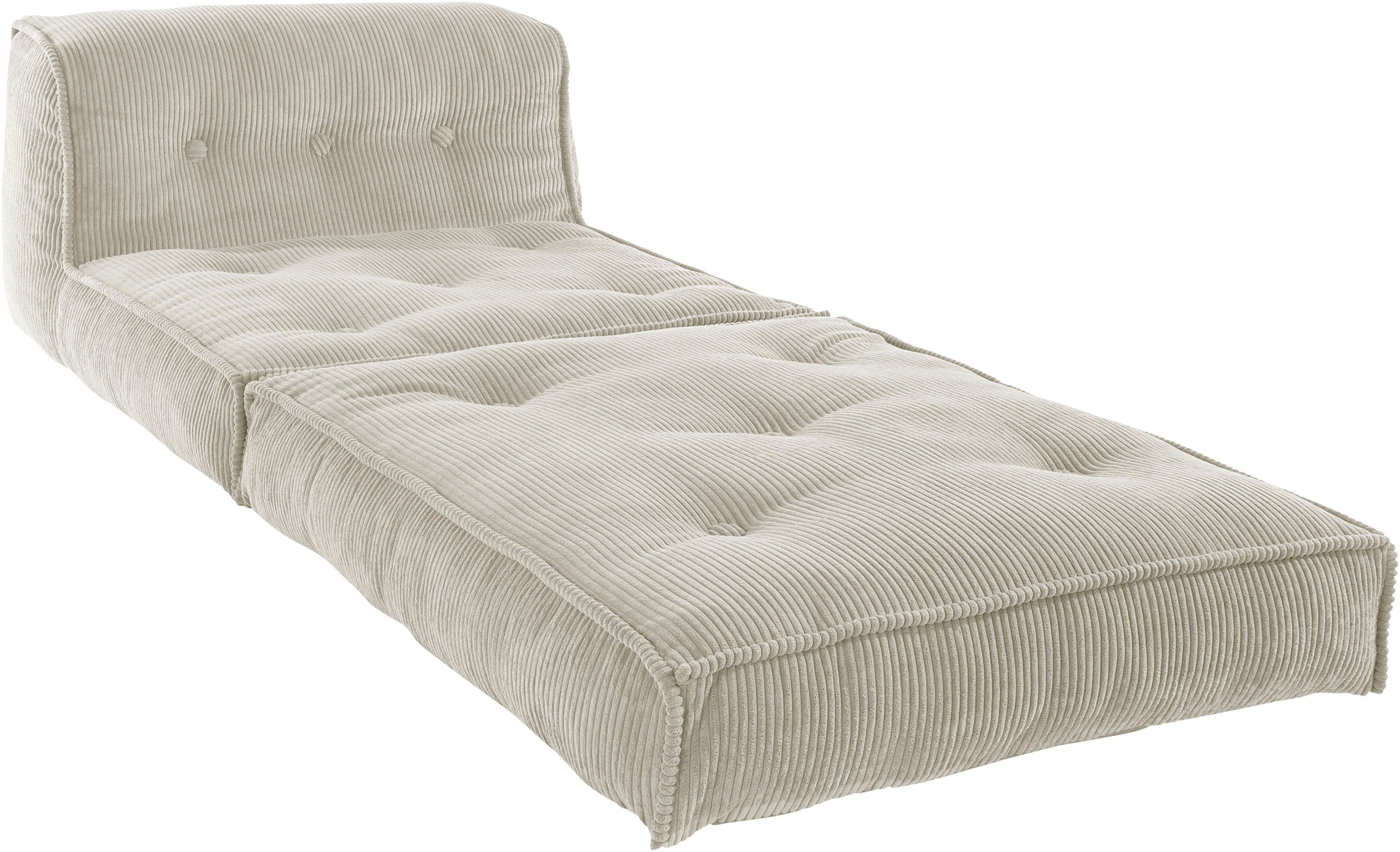 INOSIGN Fauteuil Pia Loungestoel van corduroy, in 2 maten, poef-functie.