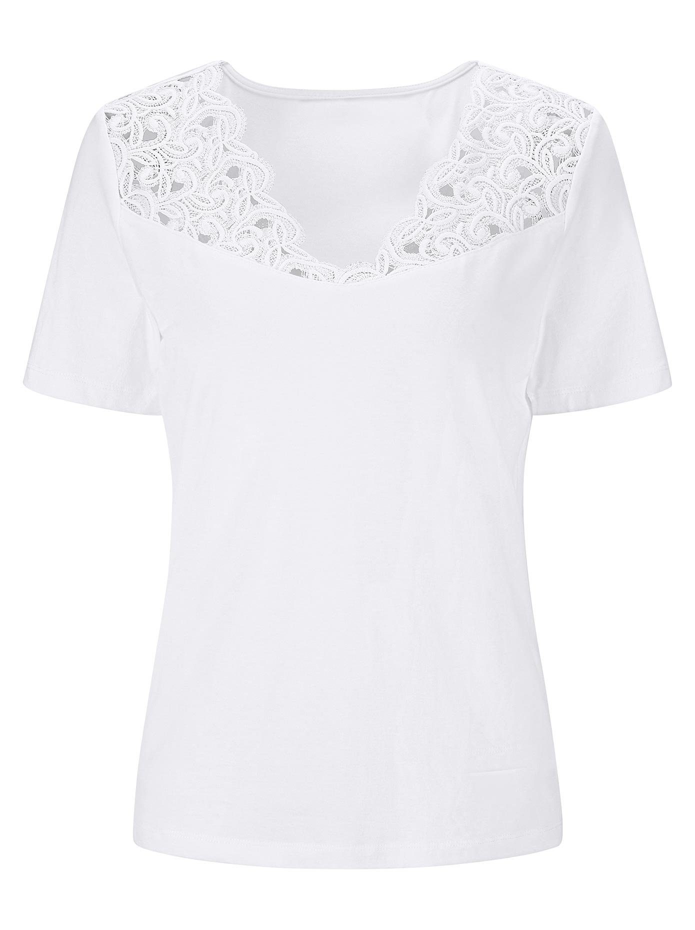 Creation L Kanten shirt Modal-katoenen shirt (1-delig)