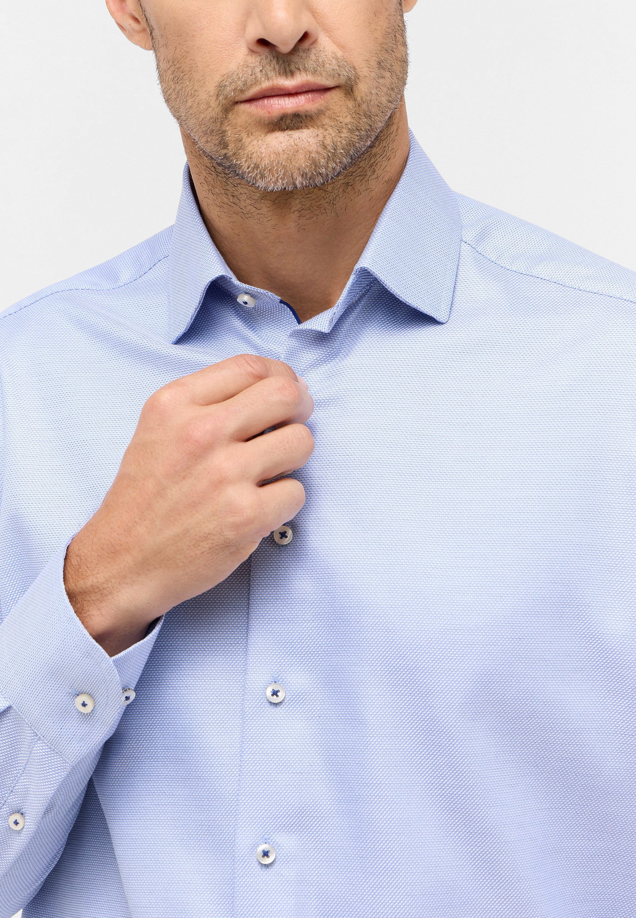 Eterna Overhemd met lange mouwen Comfort fit NON IRON (strijkvrij)