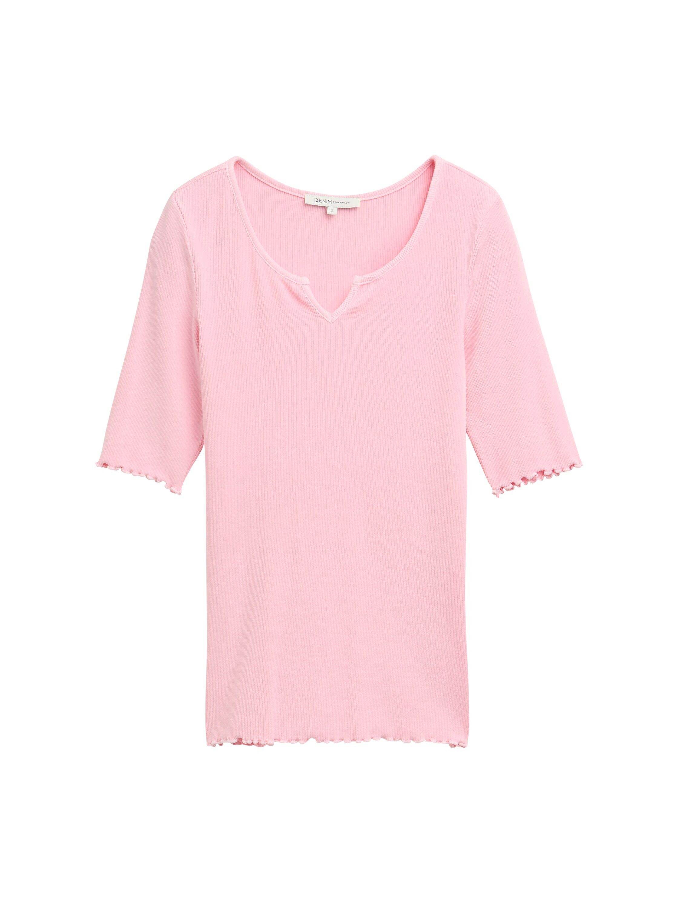 Tom Tailor Denim T-shirt met ribstructuur