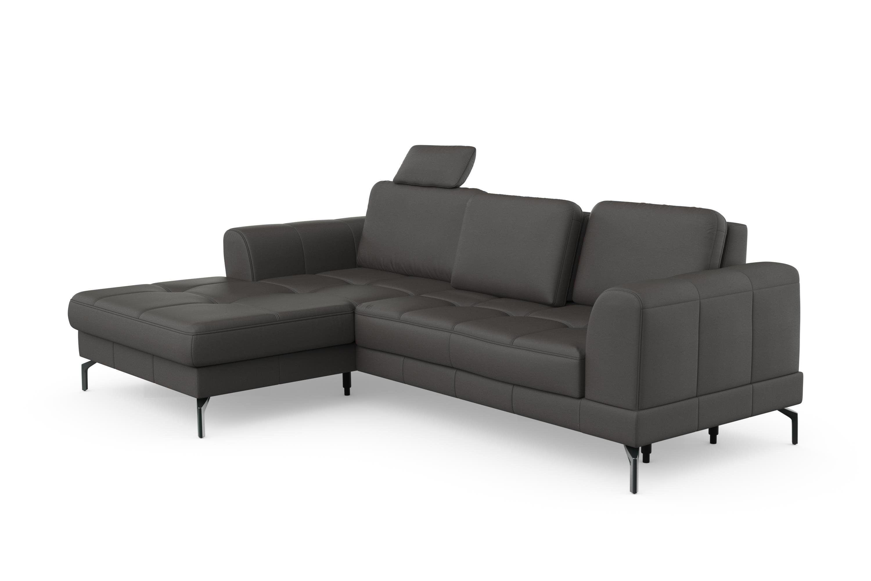 sit&more Hoekbank Bendigo L-vorm inclusief zitdiepteverstelling, bodemvrijheid 15 cm, 2 pootkleuren