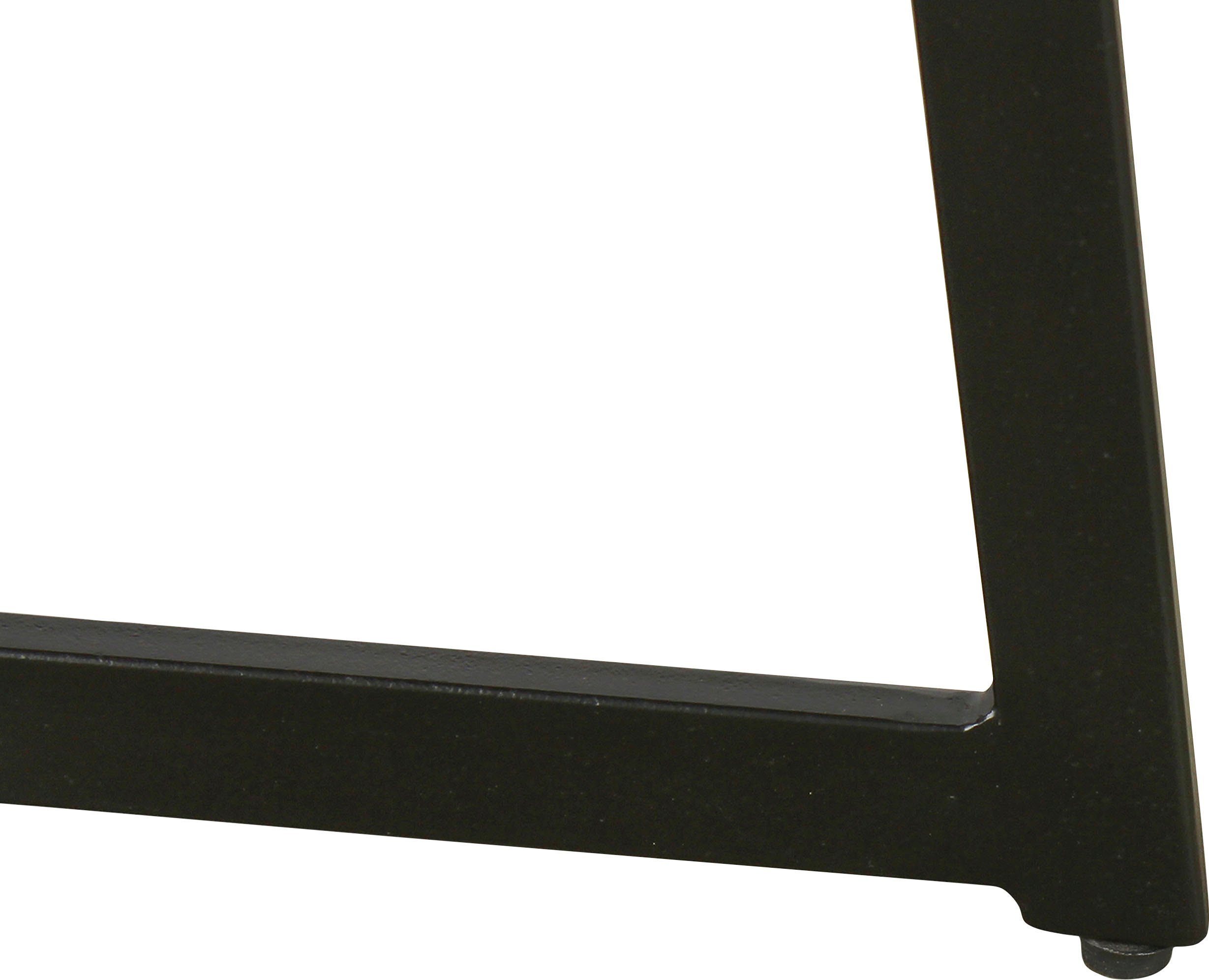 byLIVING Salontafel Alina met massief acaciahout - plaat en zwarte metalen frame, rond 80 cm.