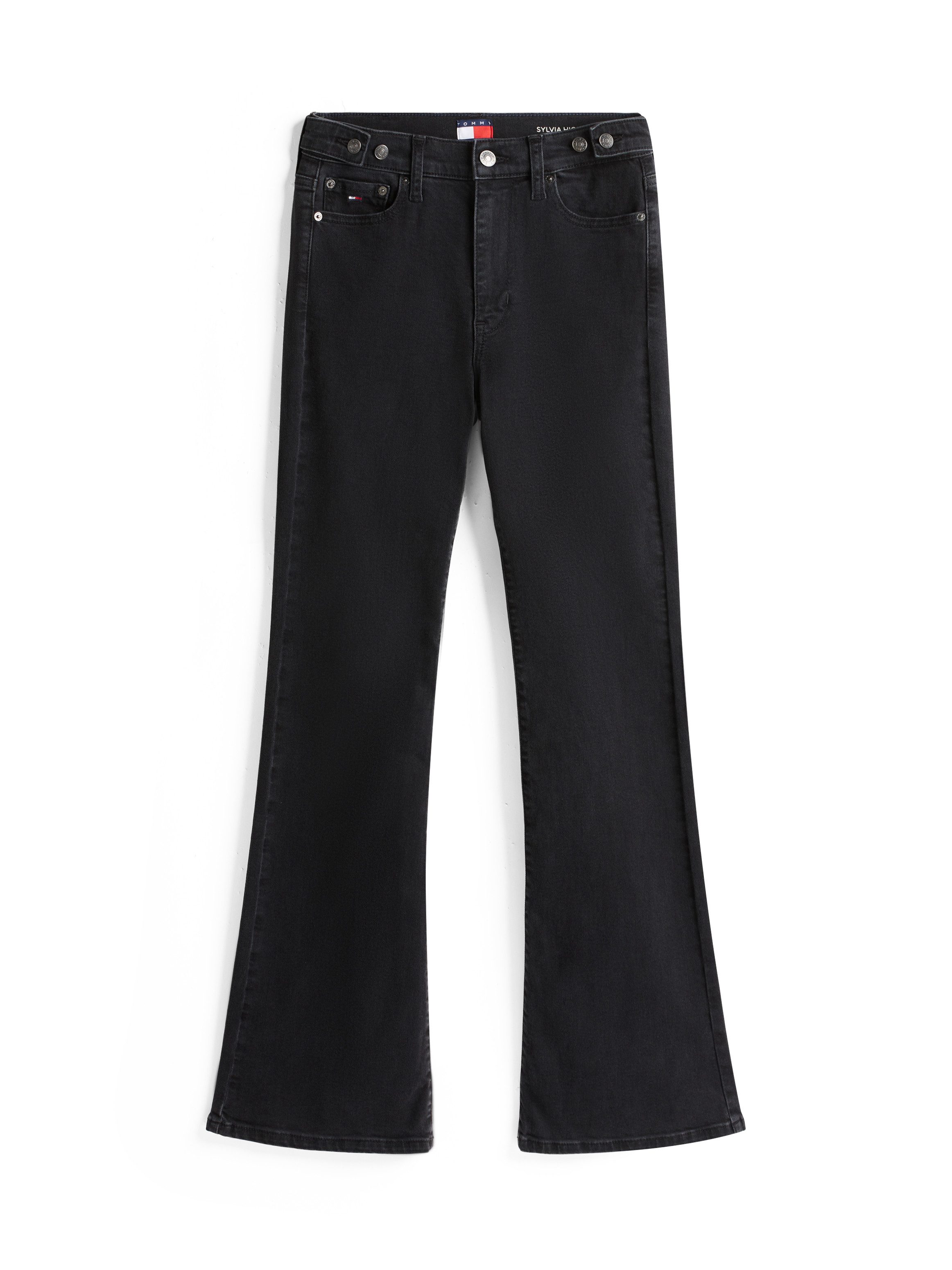 TOMMY JEANS Bootcut jeans SYLVIA HGH FLR BI1267 Wijd pijpform en logo borduursel op de achterzak