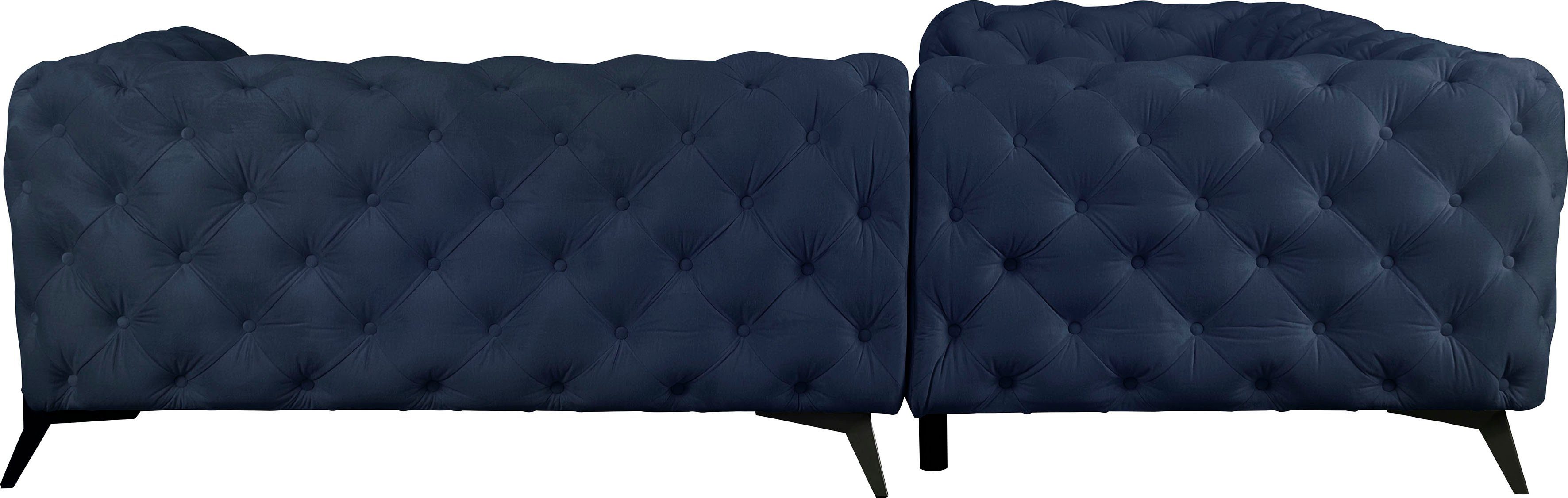 Leonique Chesterfield-bank Amaury L-vorm moderne chersterfield-look, breedte 262 cm, kleur van de poten ter keuze