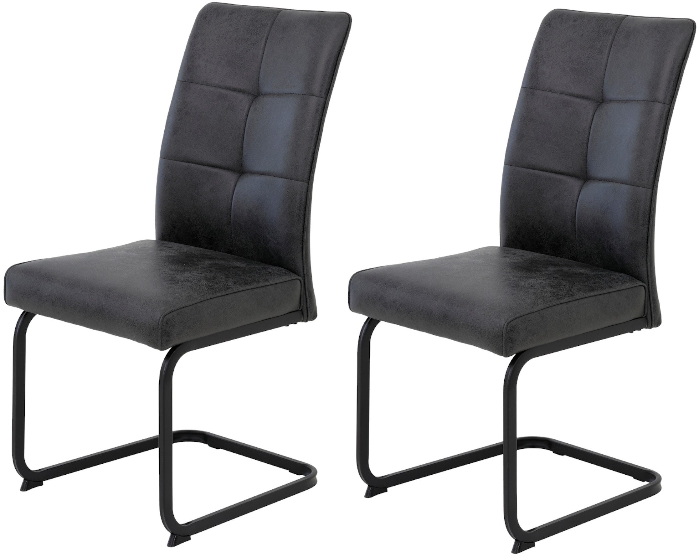 HELA Vrijdragende stoel Vrijhangende TOLEDO stoel met comfortzitting, gevoerd, microvezel bekleding (set) zweefstoelen zwart