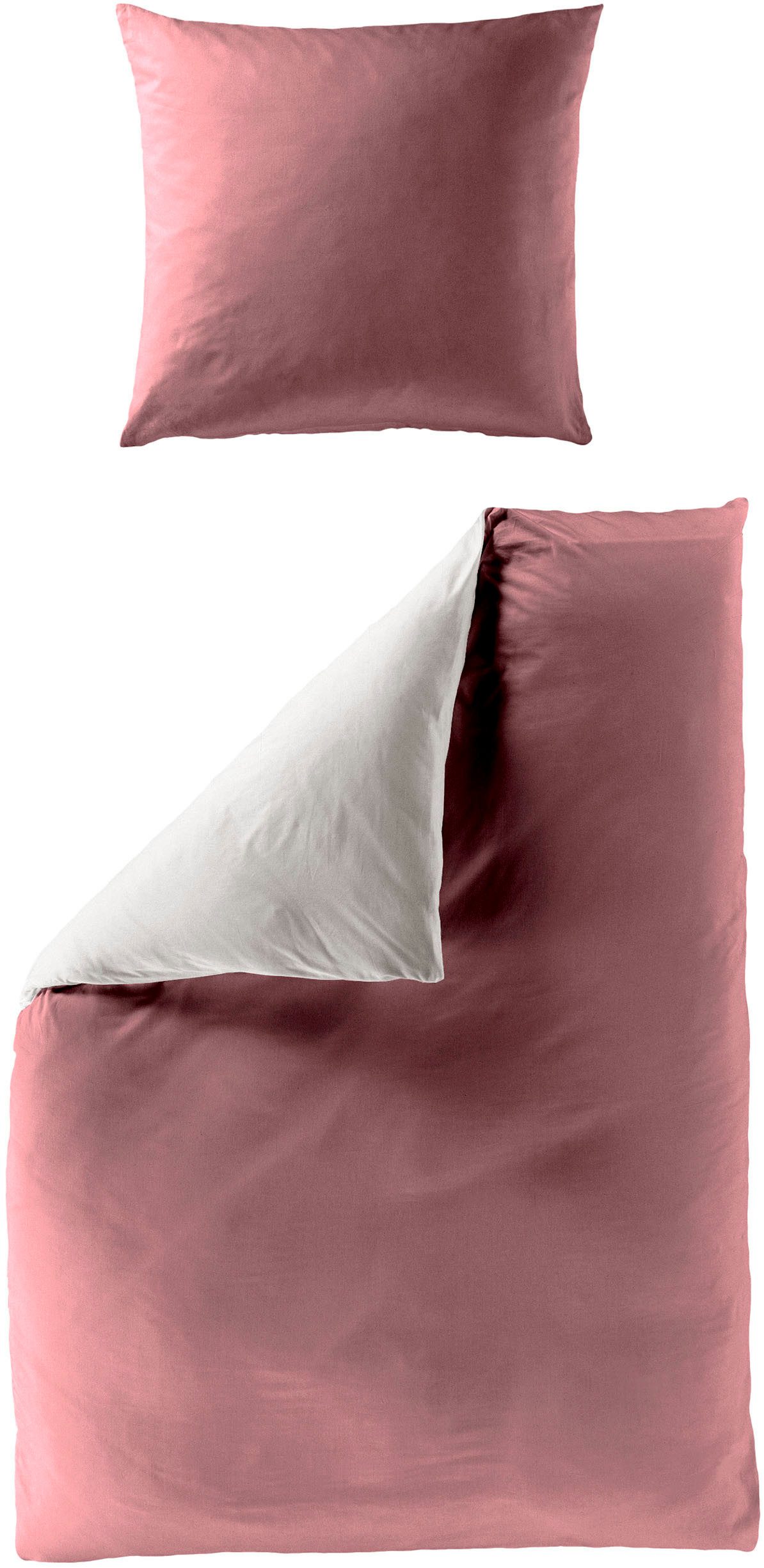 BIERBAUM Tweezijdig te gebruiken overtrekset Modern uni in mt. 135x200 of 155x220 cm Modern unidesign: Eenvoudig, elegante uitstraling voor elke