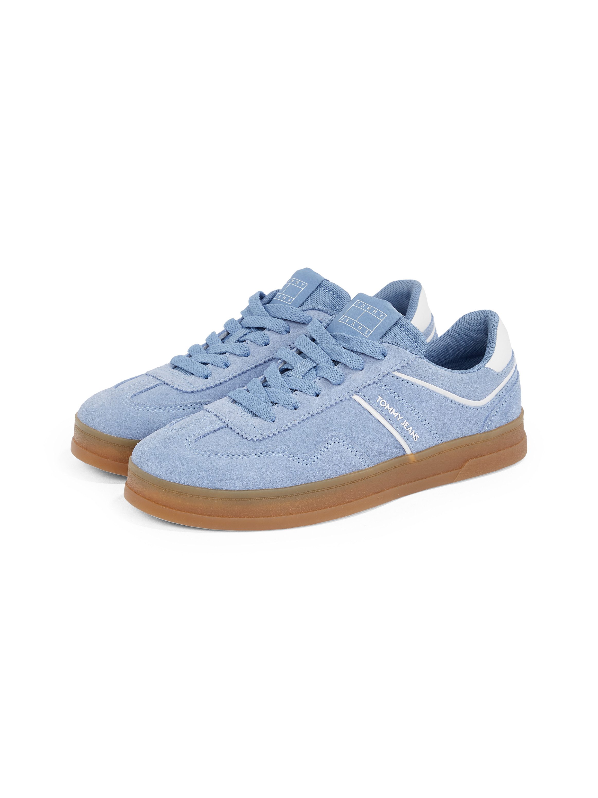 TOMMY JEANS Plateausneakers THE GREENWICH SUEDE vrijetijdsschoen, halve schoen, veterschoen met gepo