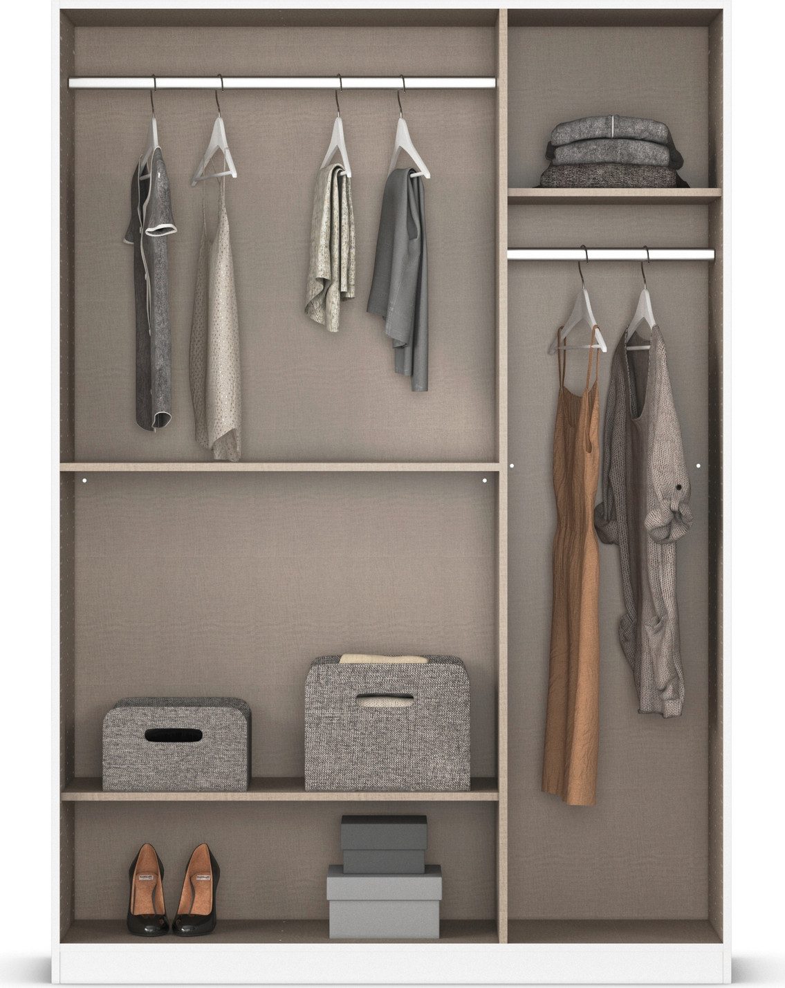 rauch Draaideurkast Kledingkast kast garderobe MAIKA met decor-front 2 lades, in verschillende breedtes, hoogtes, kleuren, made in germany