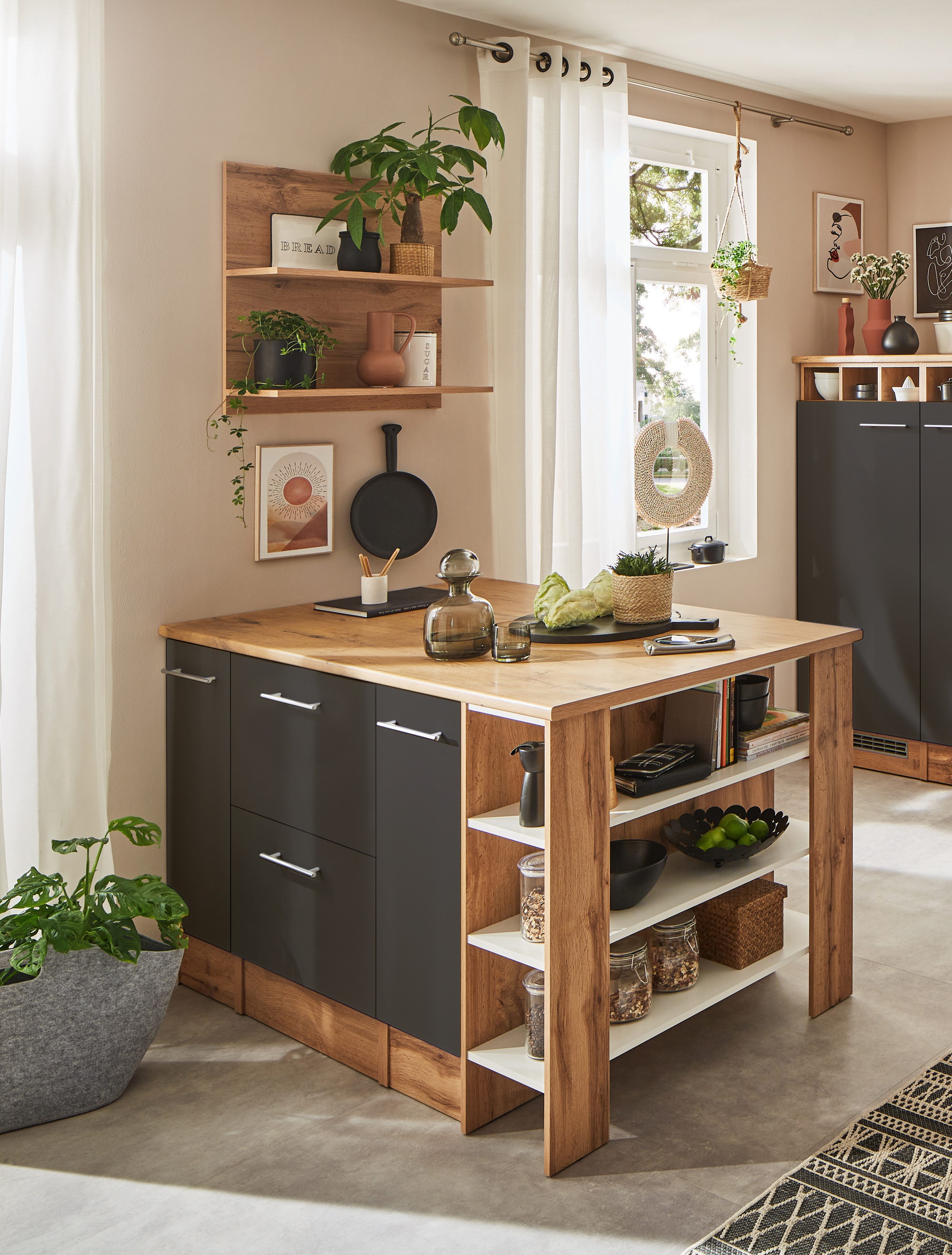 RESPEKTA Kookeiland HILDE Breedte 150 cm, incl. wandplank