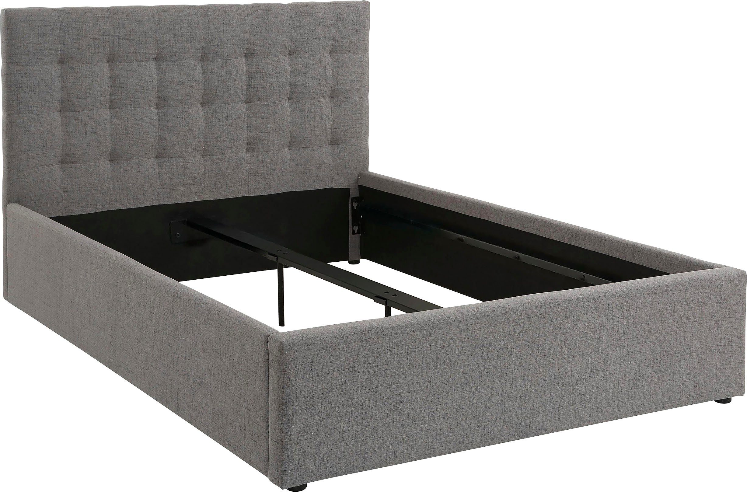 Home affaire Gestoffeerd bed Hamar, knoopstiksels in het hoofdeinde, tot 250 KG belastbaar