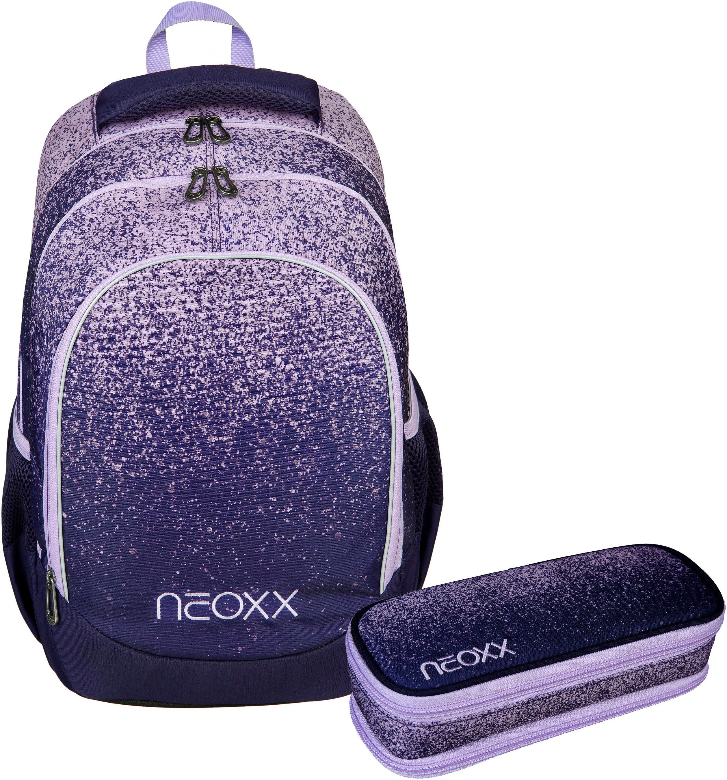 Neoxx Schoolrugzak Fly school rugzak en Catch etui, Glitterally perfect (set, 2)