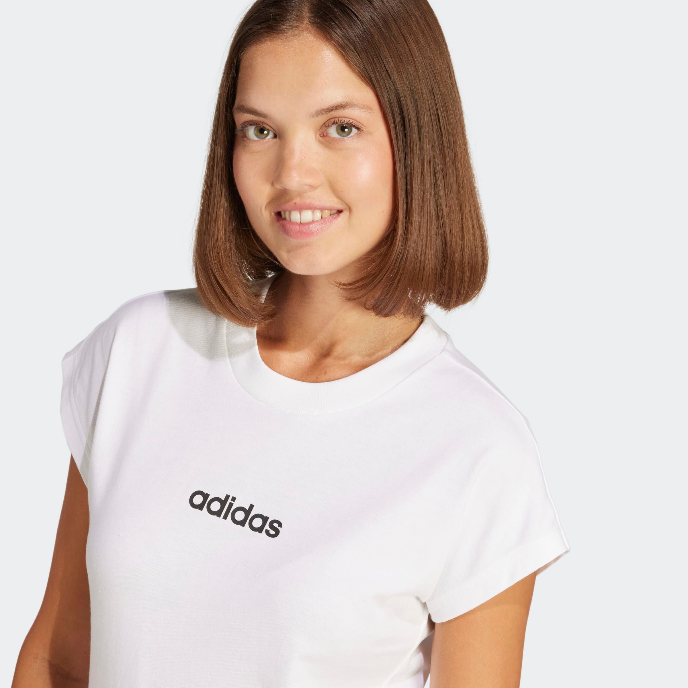 adidas Sportswear T-shirt W LIN SJ T Basic T-shirt van zacht materiaal