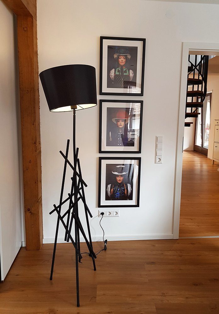 SPOT Light Staande lamp GLENN van metaal, met flexibele stoffen kap, origineel design