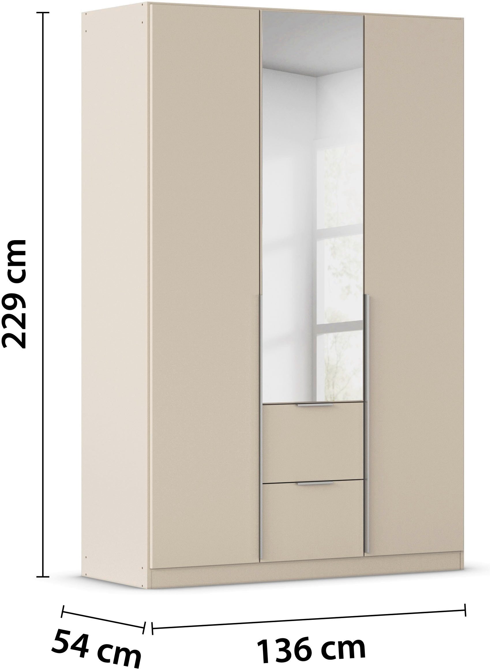 rauch Draaideurkast Kledingkast kast garderobe AGORDO met decor- of hoogglansfront