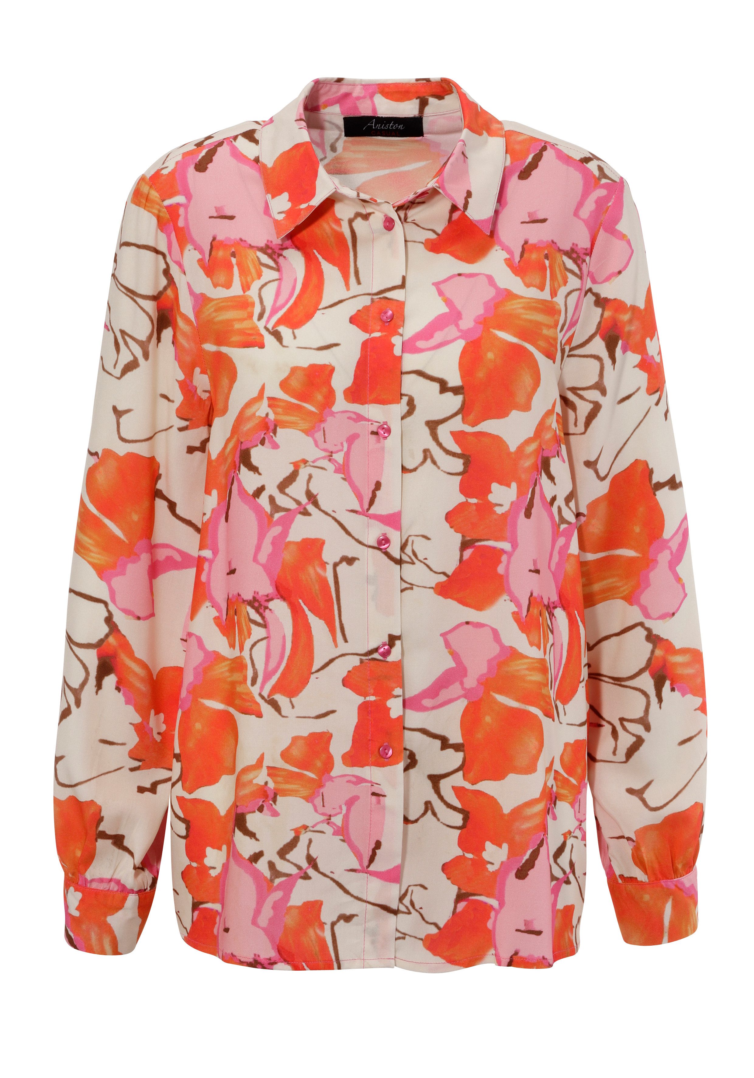 Aniston CASUAL Overhemdblouse met grootschalige, grafische bloemenprint - nieuwe collectie