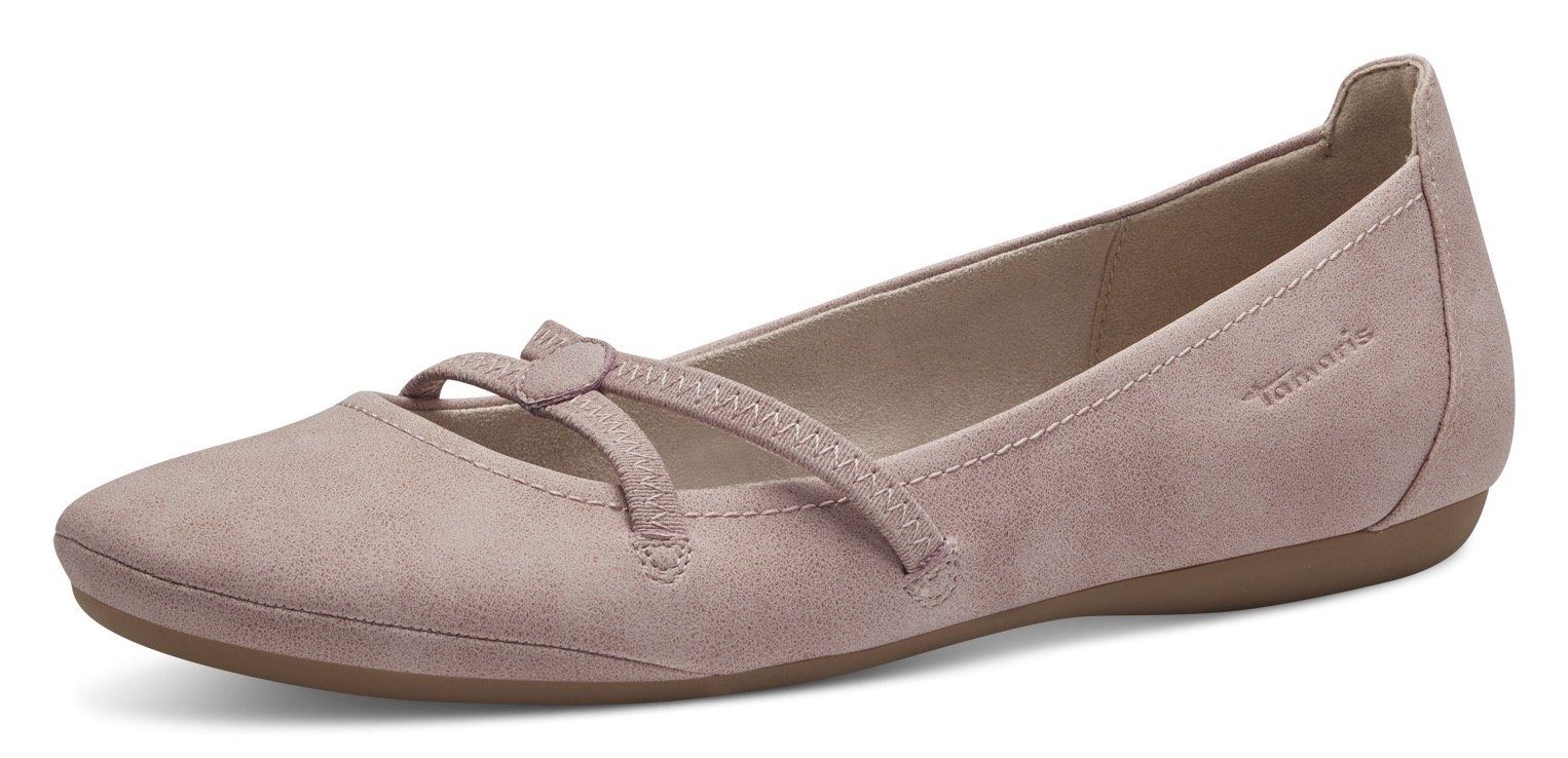 Tamaris Ballerina's Caterina Flats, feestelijke mode, slipper met elastische riem