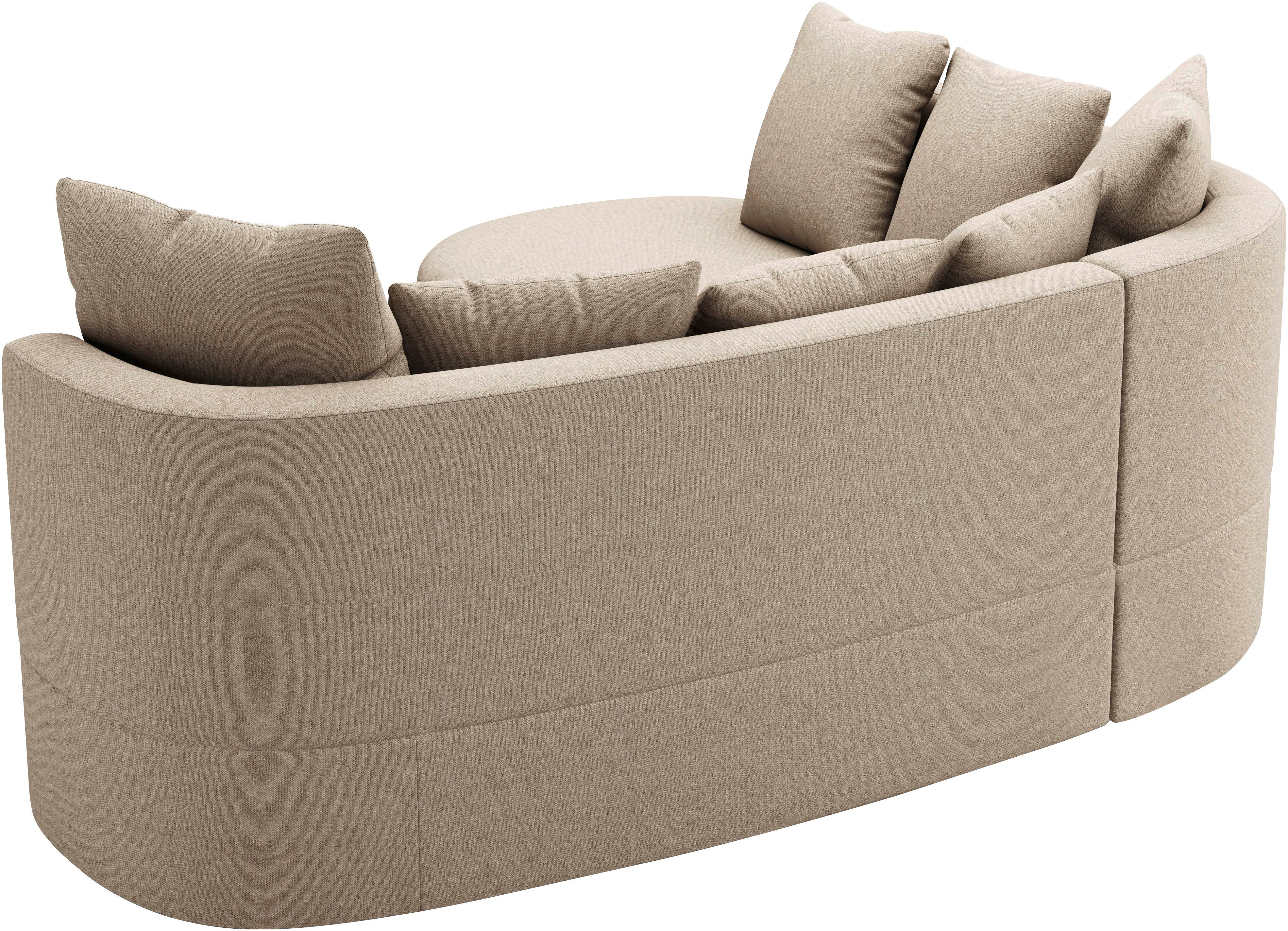 sit&more Hoekbank Samba L-vorm moderne organische vorm, inclusief 7 losse rugkussens