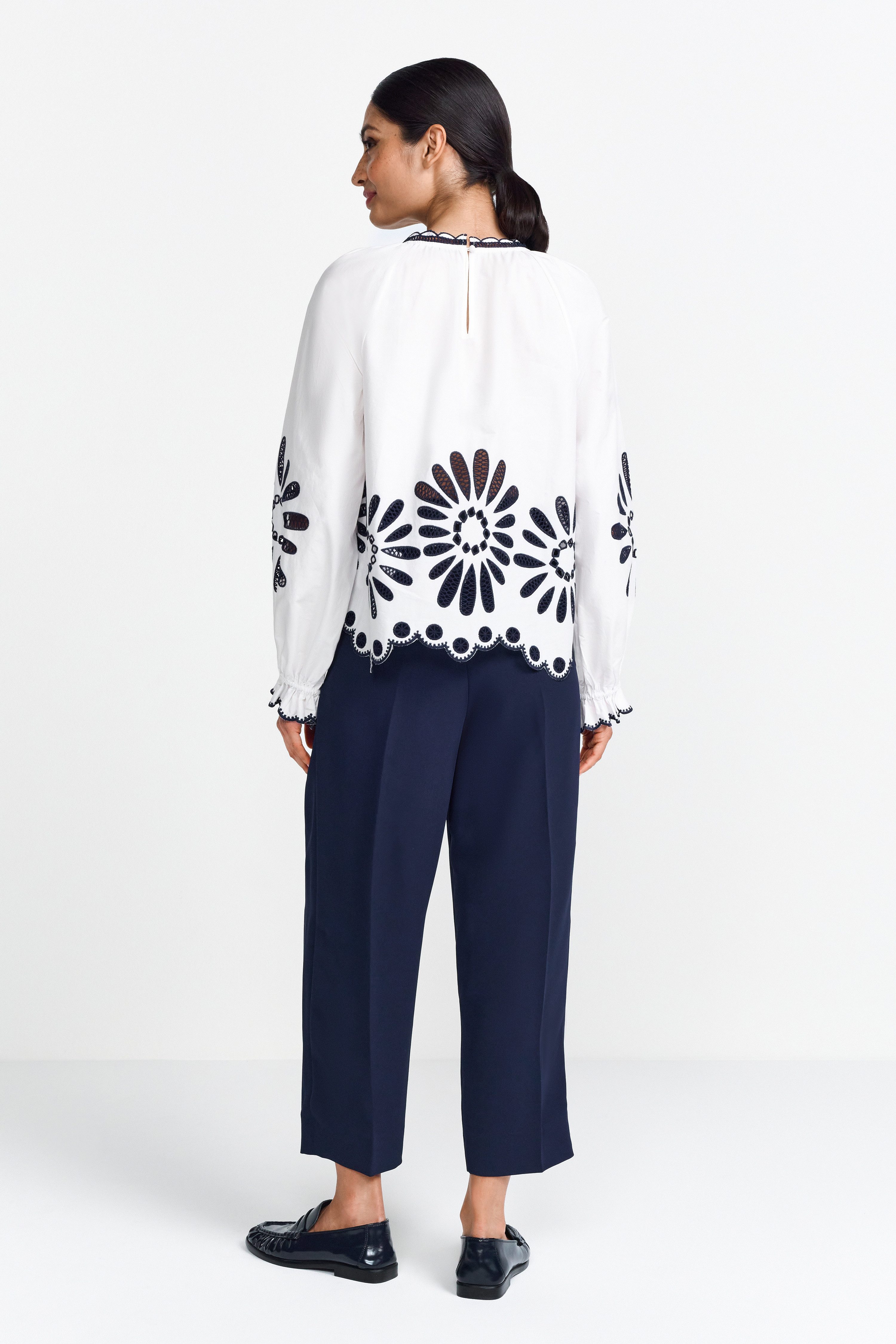 Rich & Royal Stoffen broek Met riemlussen en verborgen sluiting