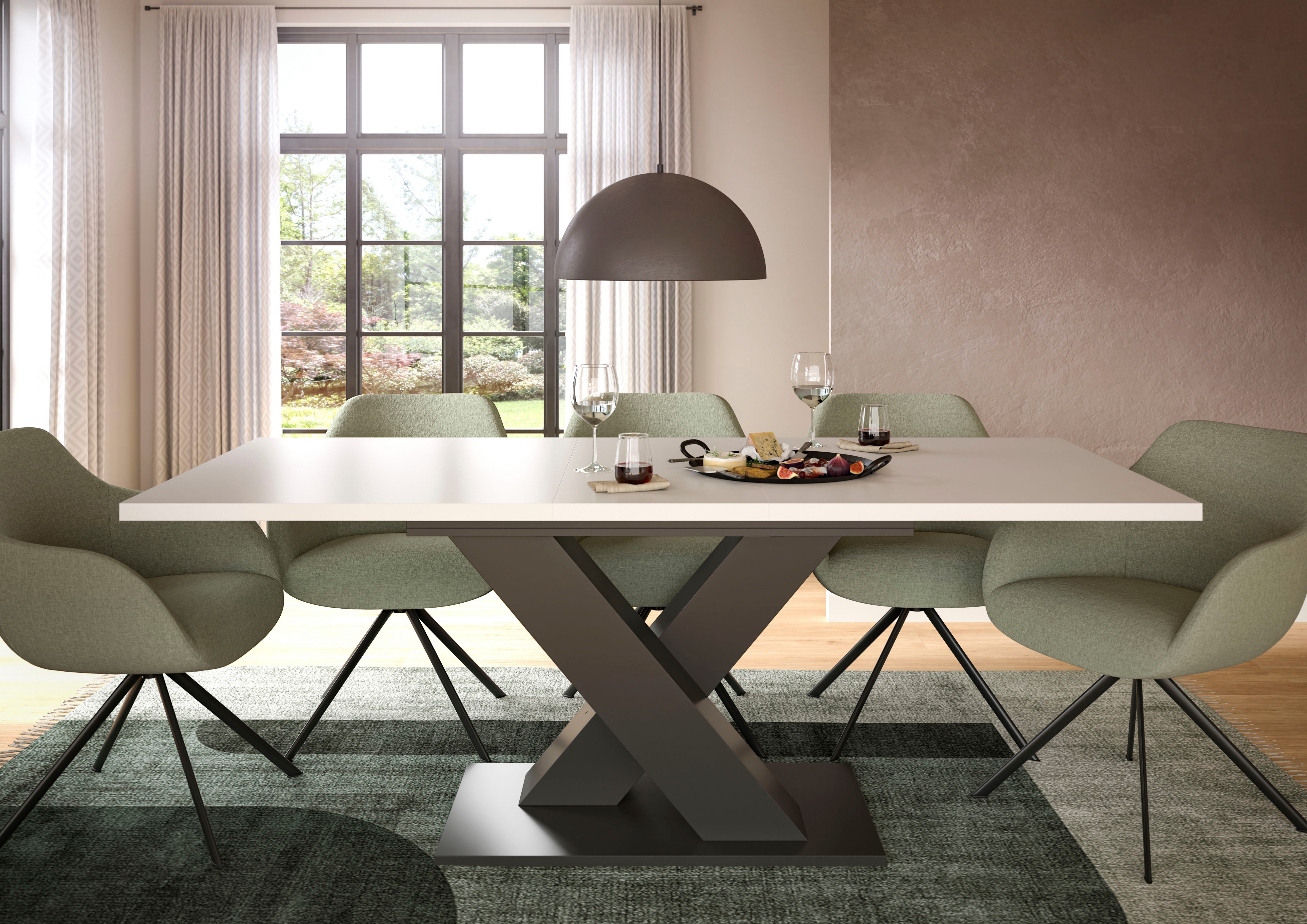 INOSIGN Eettafel Motus, uitschuifbaar 150 - 190 cm, inclusief 40 cm inlegplaat