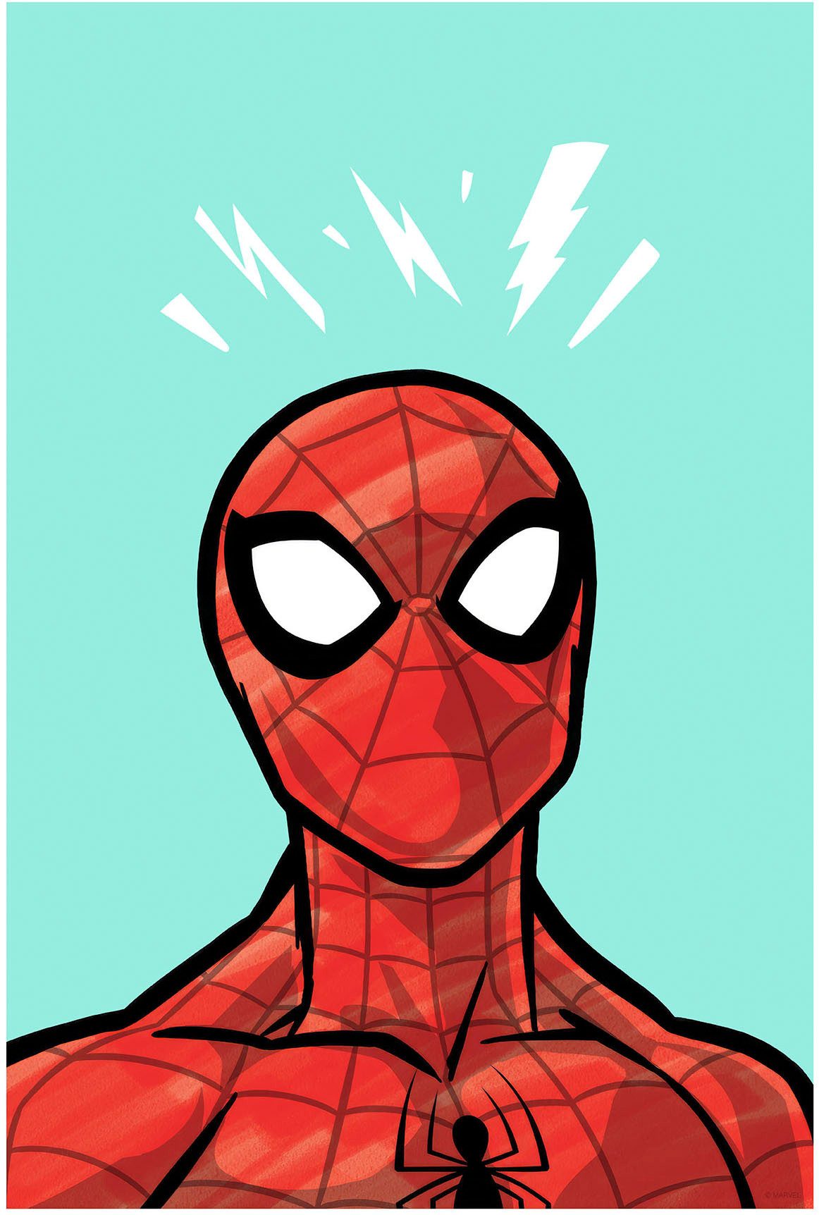 Komar Artprint Spider-Man Danger Ahead 50 x 70 cm (breedte x hoogte) - kinderkamer, wandsticker (1 stuk)