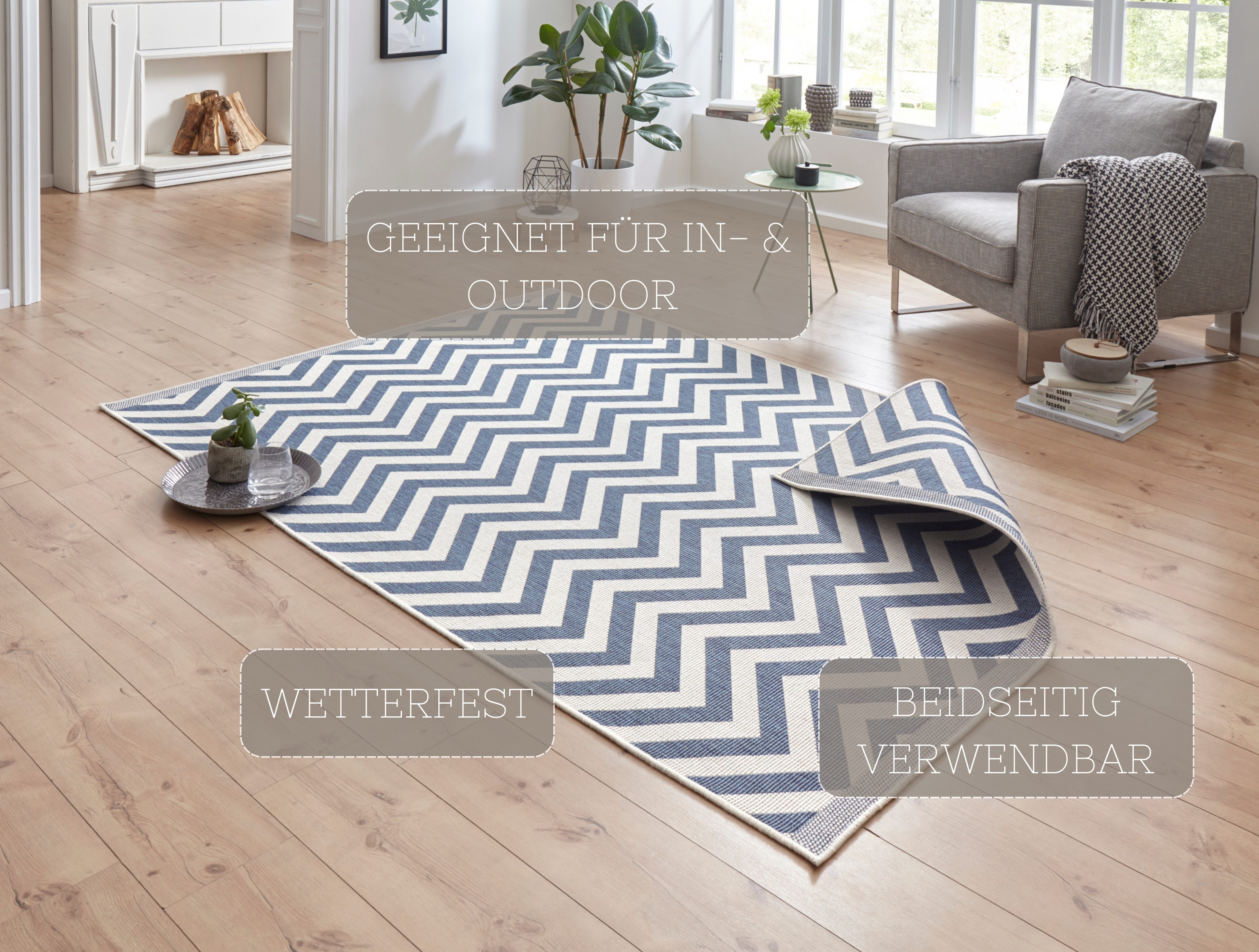 NORTHRUGS Vloerkleed Palma tweezijdig te gebruiken kleed Binnen- en buitengebruik, weerbestendig, balkon, loper, woonkamer, waterbestendig