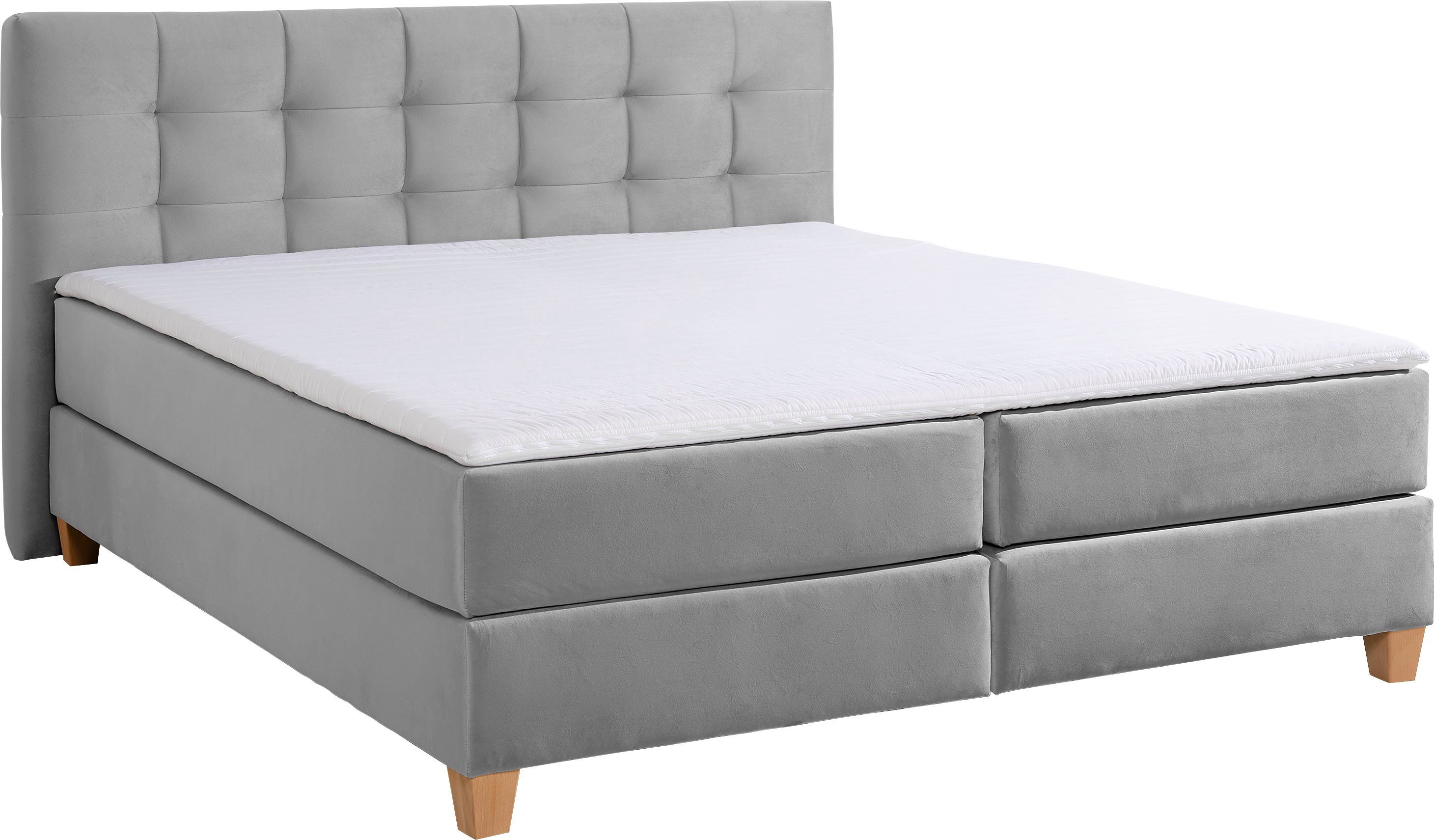 Home affaire Boxspring Moulay incl. topmatras, in extra lang 220 cm, 3 hardheden, ook in h4