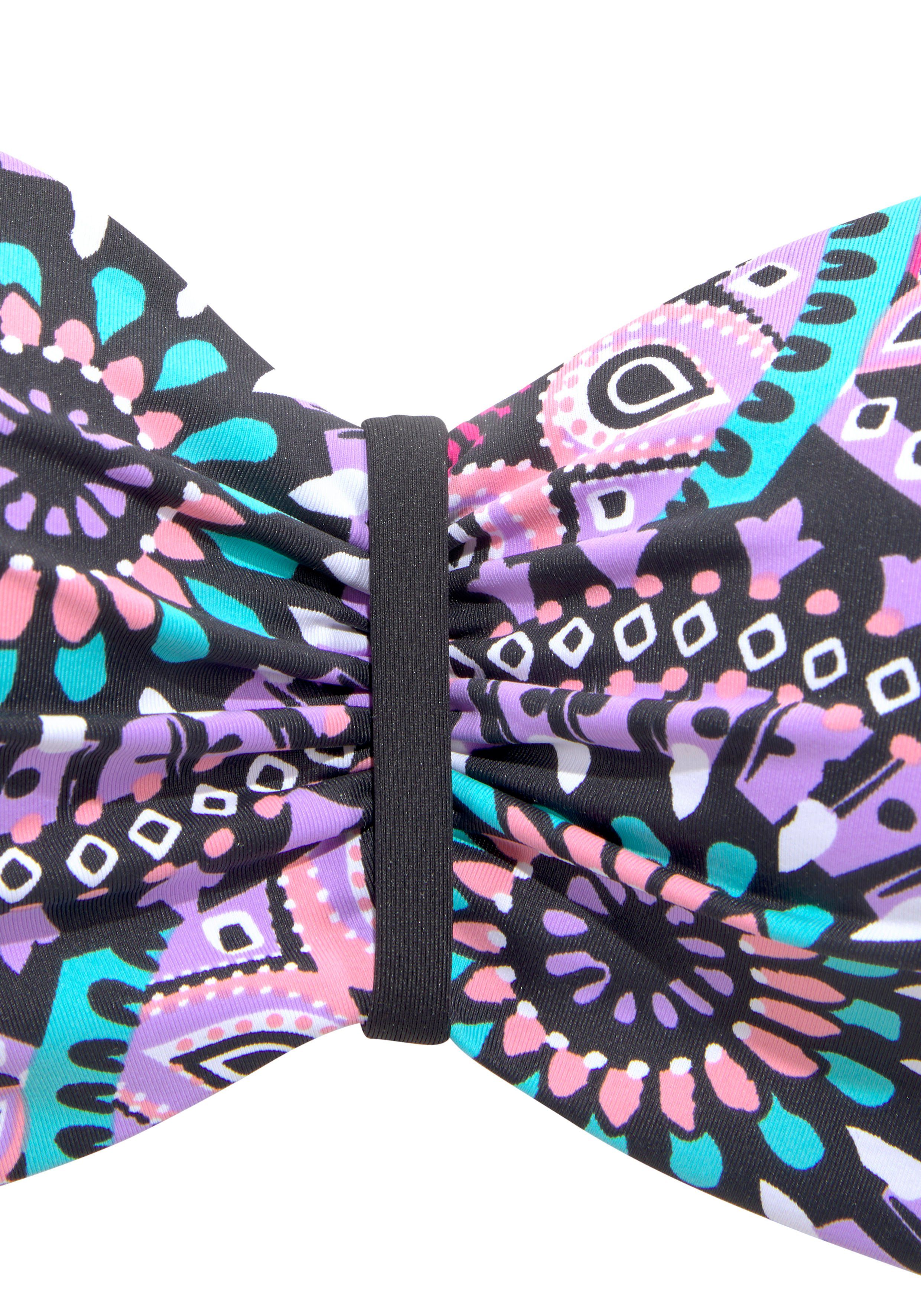 Lascana Beugelbikini in bandeaumodel met contrastkleurige details