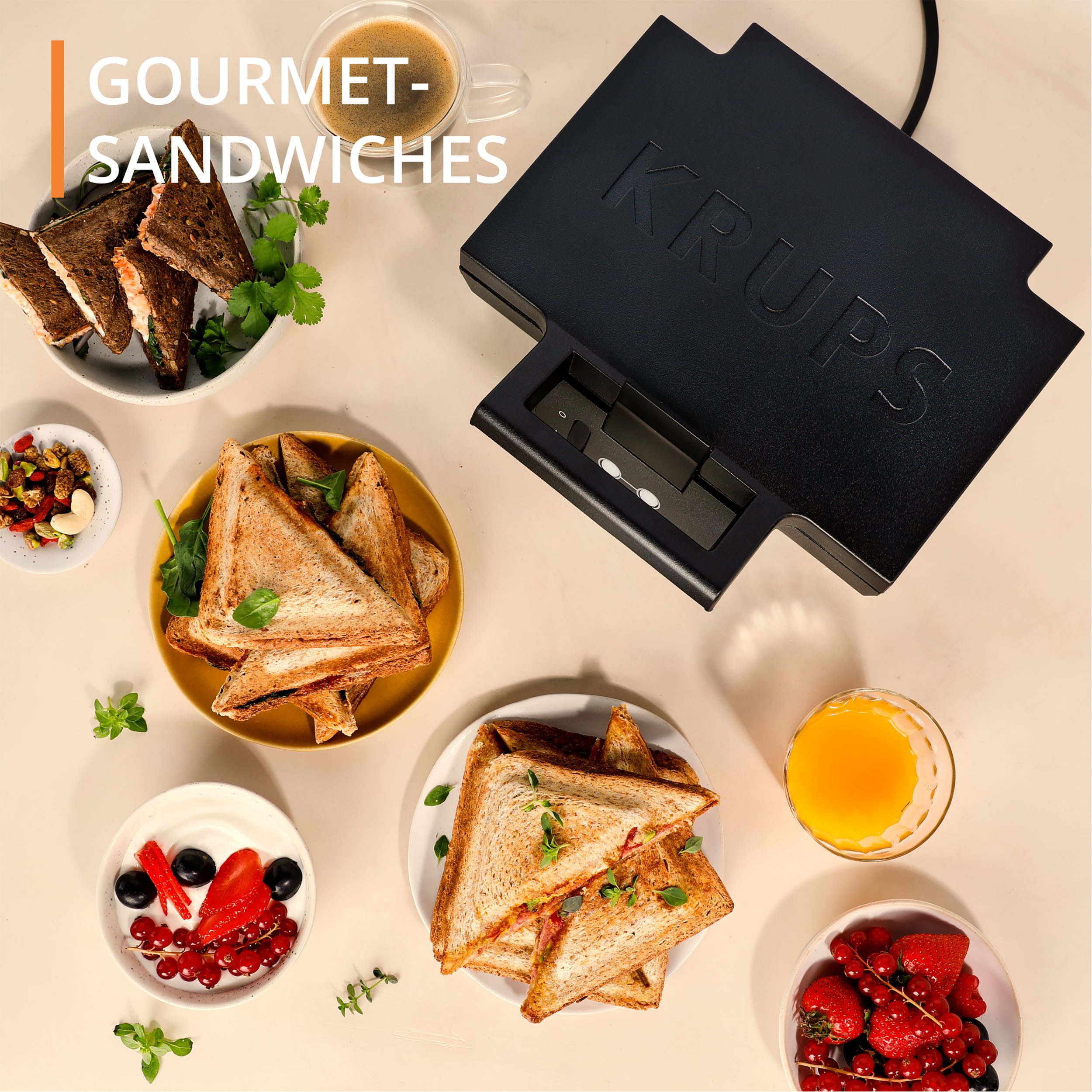 Krups Sandwichmaker FDK461 Iconic Dreiecksform