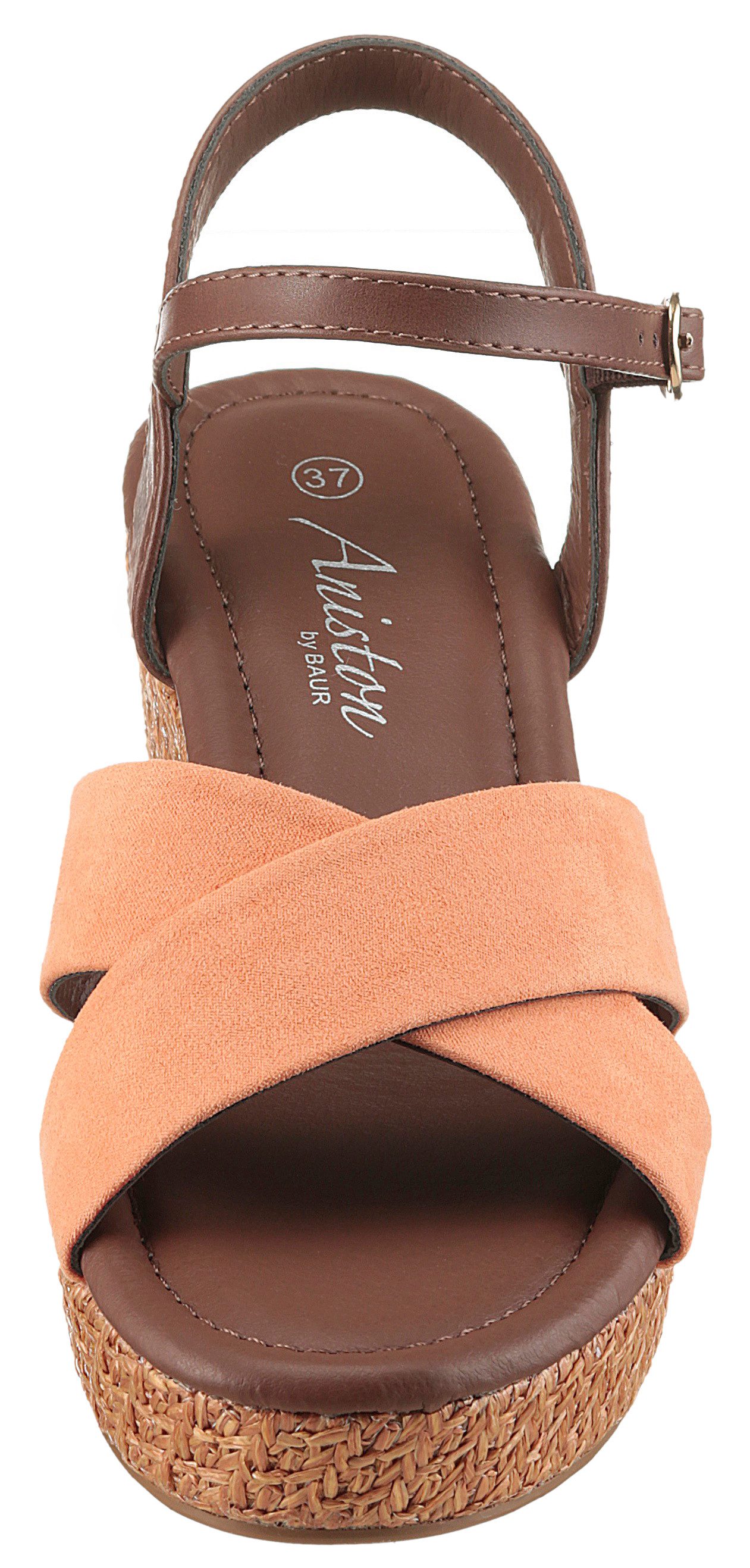 Aniston SHOES Sleehaksandaaltjes , zomerschoen, riemchensandaal, sleehak - nieuwe collectie