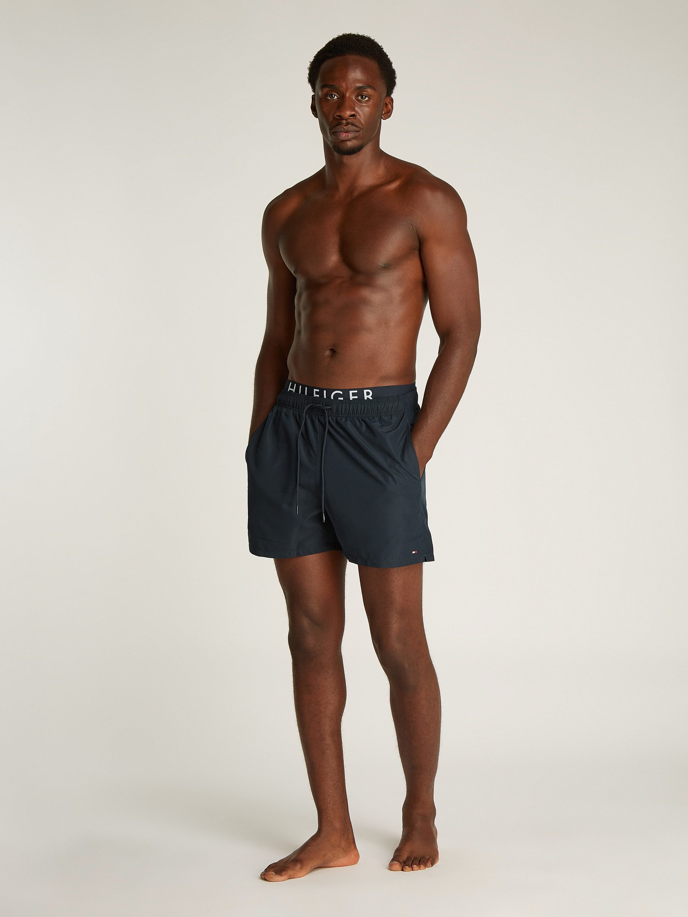 Tommy Hilfiger Swimwear Zwemshort MEDIUM DRAWSTRING DW met bindband, met logo-opdruk