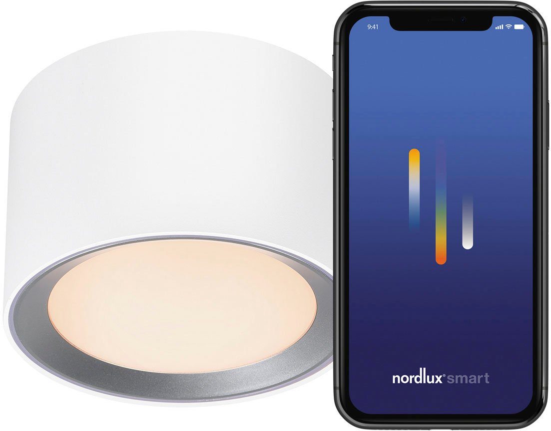 Nordlux Led-plafondlamp Landon Smart Dimbaar met Nordlux Smart (binnen- en buitenring), IP44-bescherming (1 stuk)