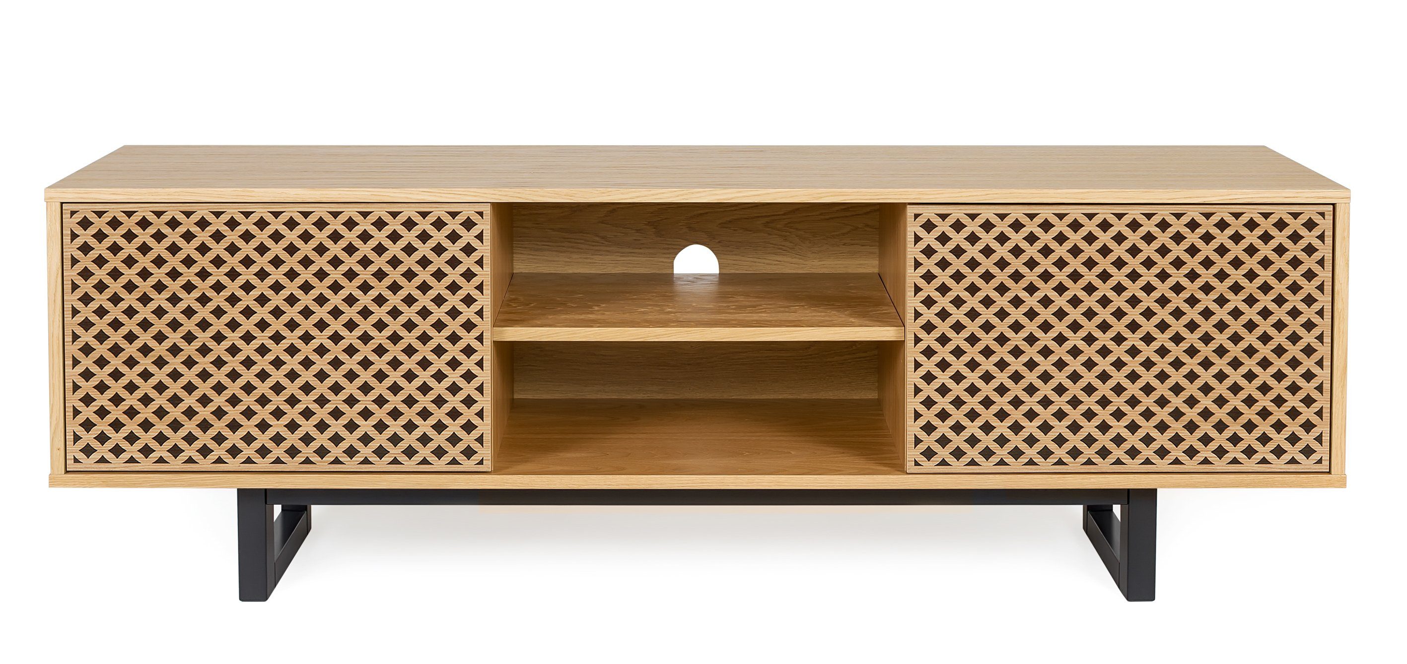 andas Tv-meubel Commode met bijzondere print, push-to-open functie lowboards beige