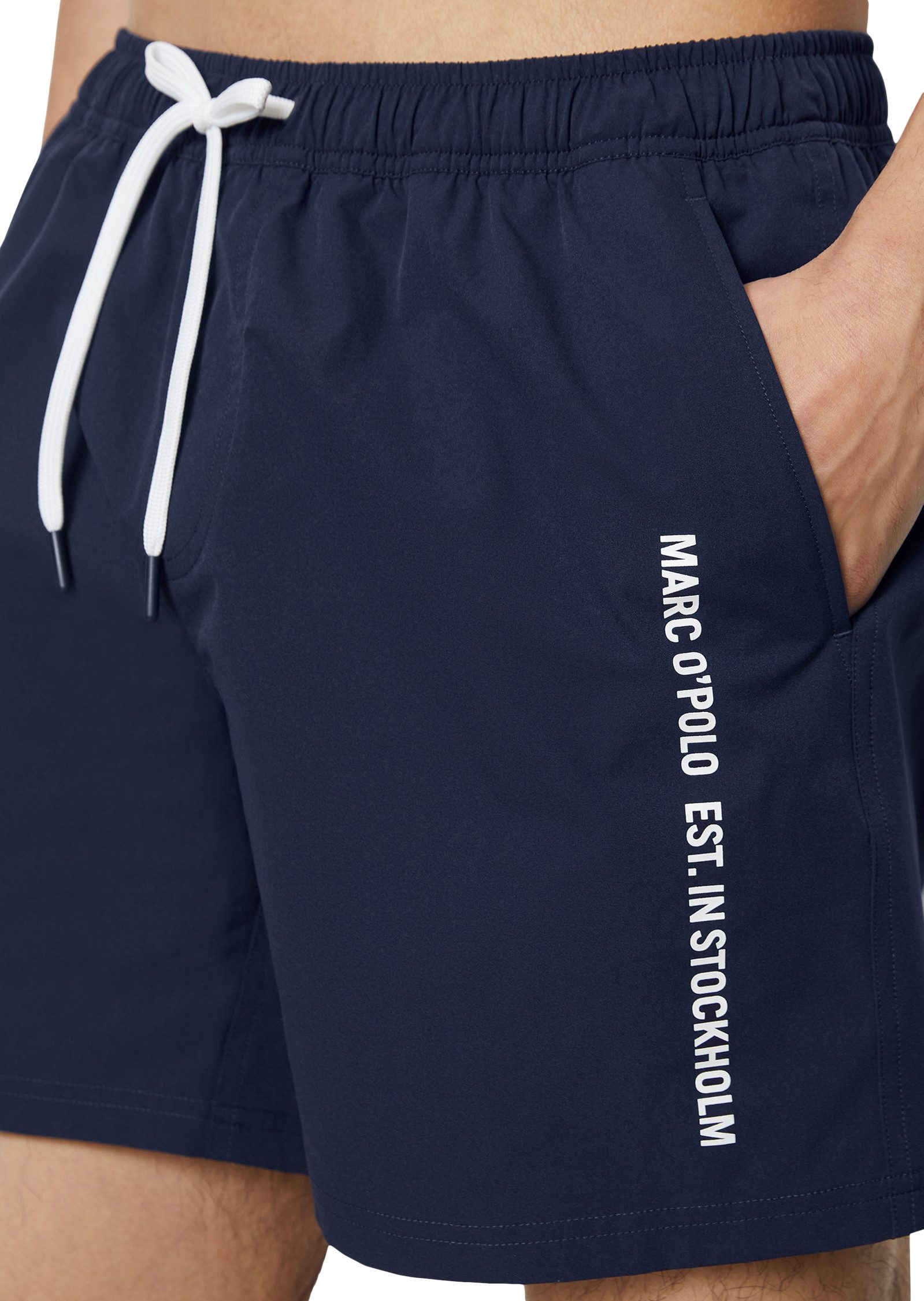 Marc O'Polo Zwemshort Essentials met zijzakken en logo-opdruk
