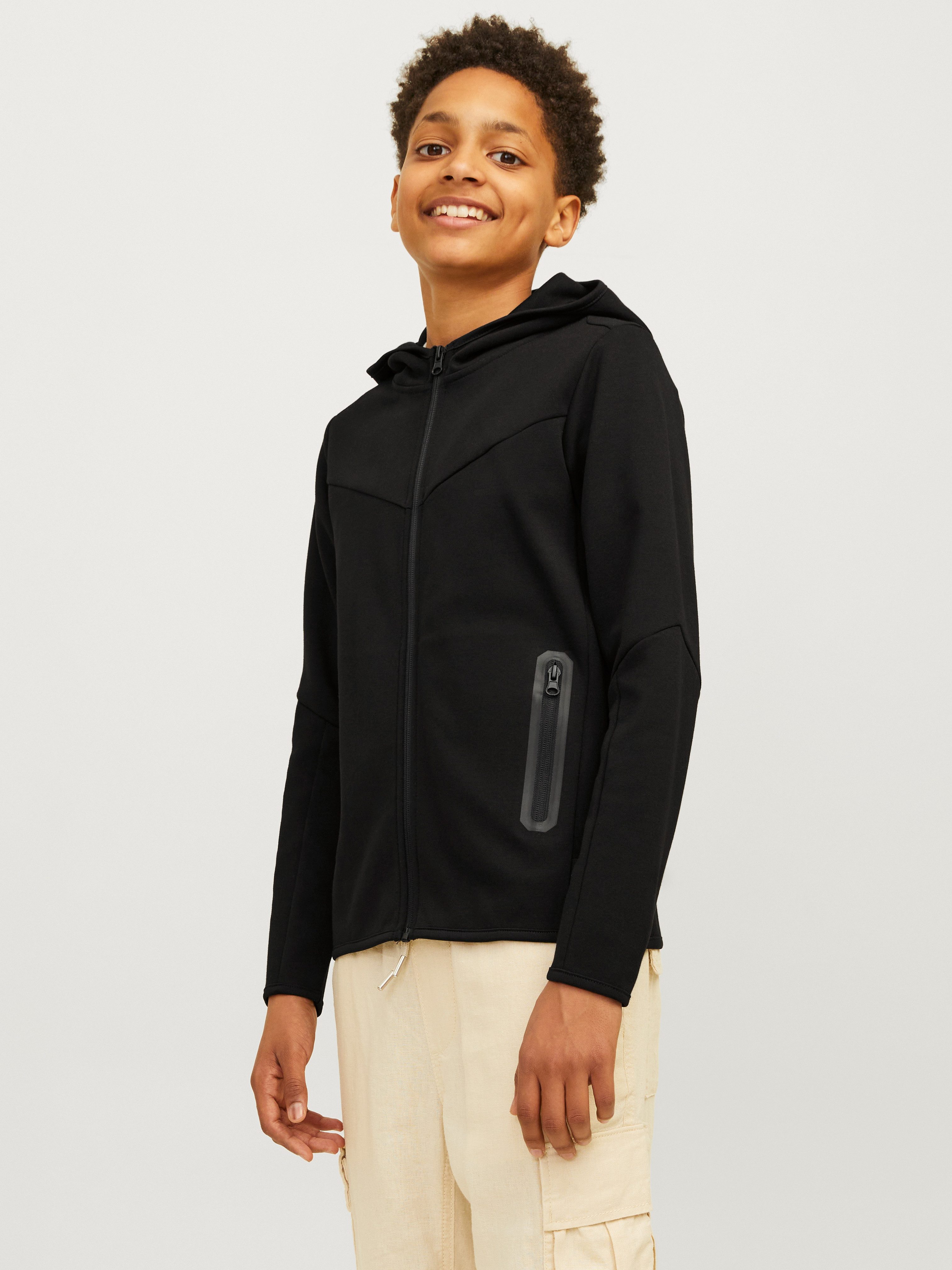 Jack & Jones Junior Capuchonsweatvest JCOFUSION SWEAT ZIP HOOD NOOS JNR