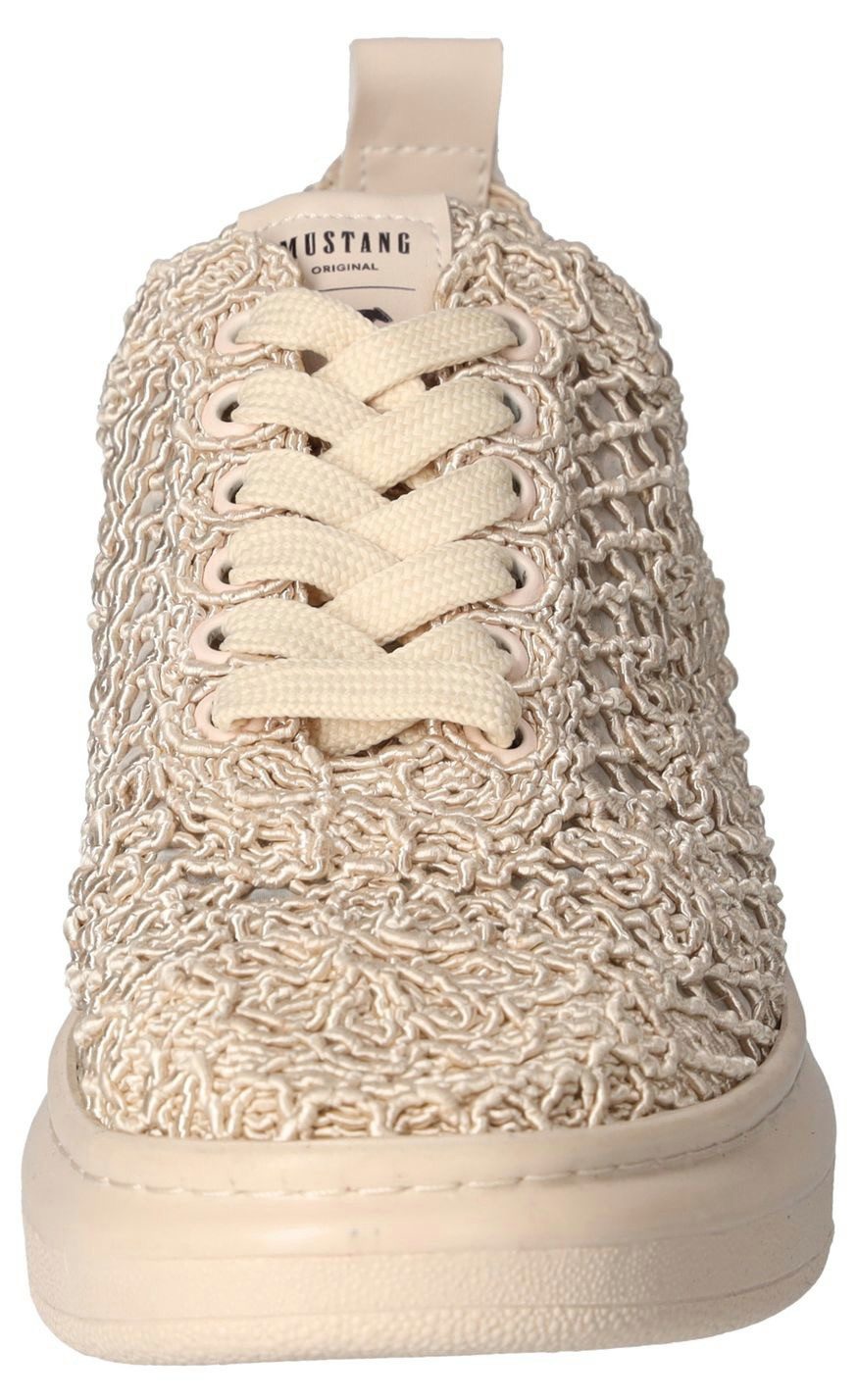 Mustang Shoes Sneakers , plateausneaker, veterschoen met sleehak