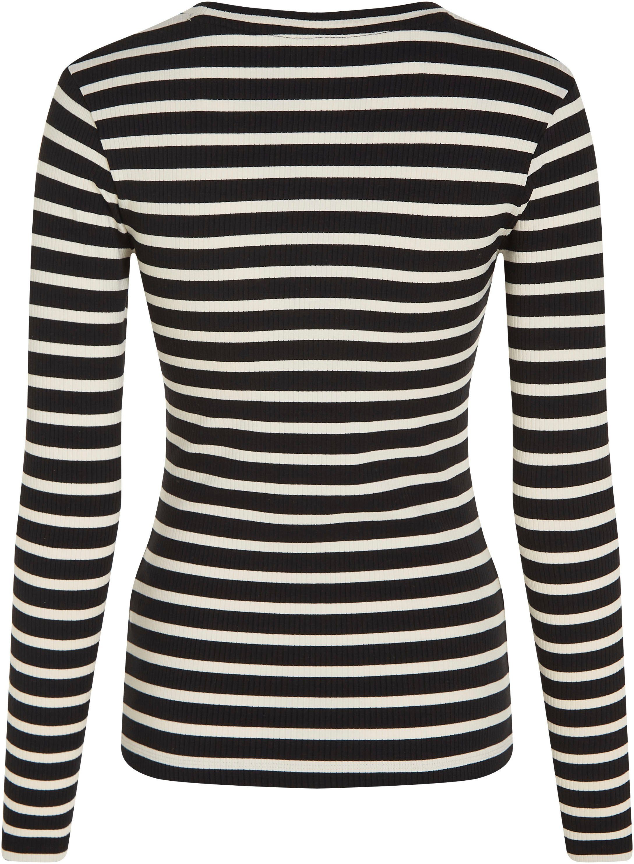Tommy Hilfiger Shirt met lange mouwen SLIM 5X2 RIB STRIPE C-NK LS