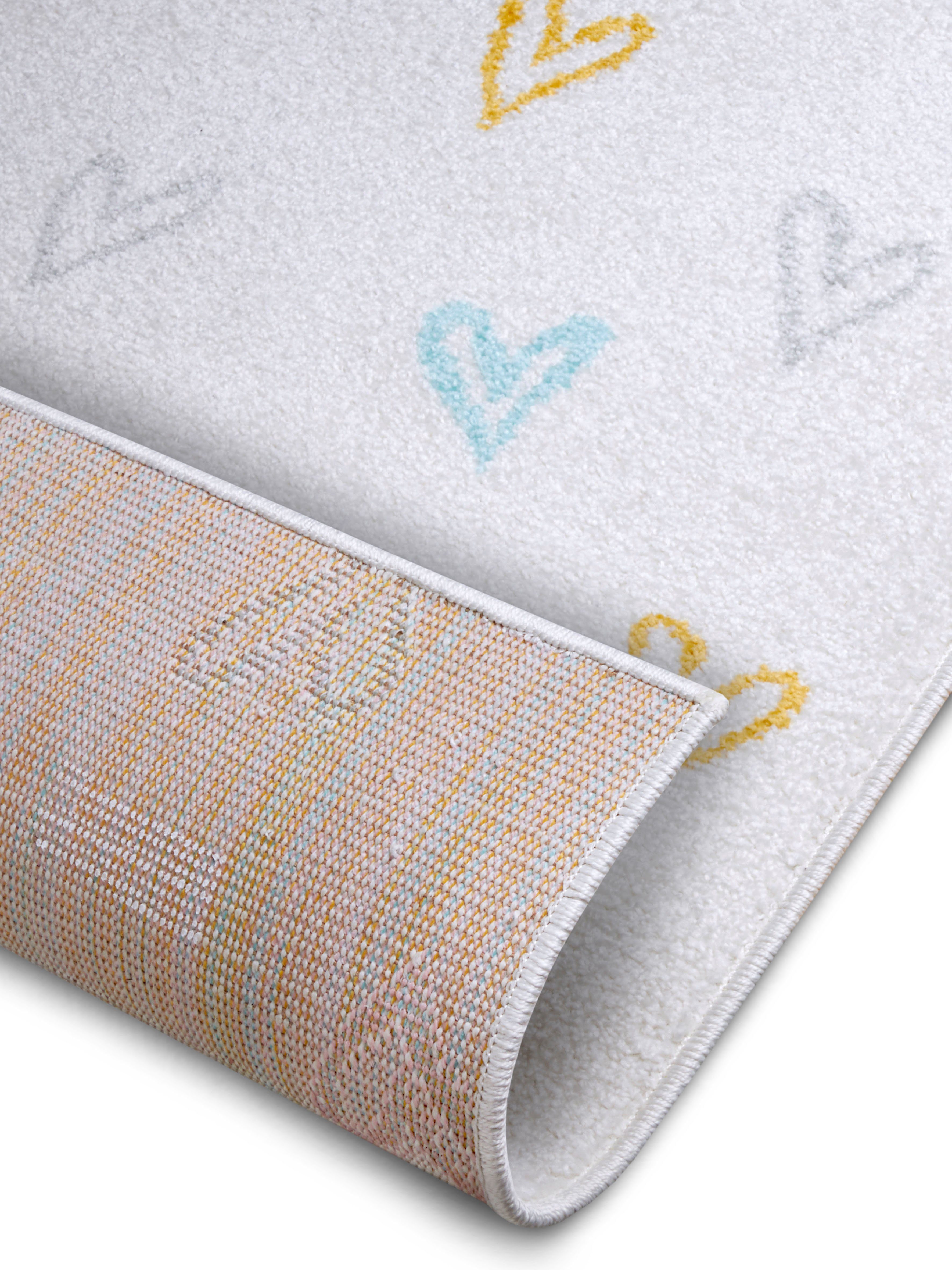 HANSE Home Kindervloerkleed Adventures Hearts Speeltapijt, stevig, kinderkamer, kortpolig, speelondergrond