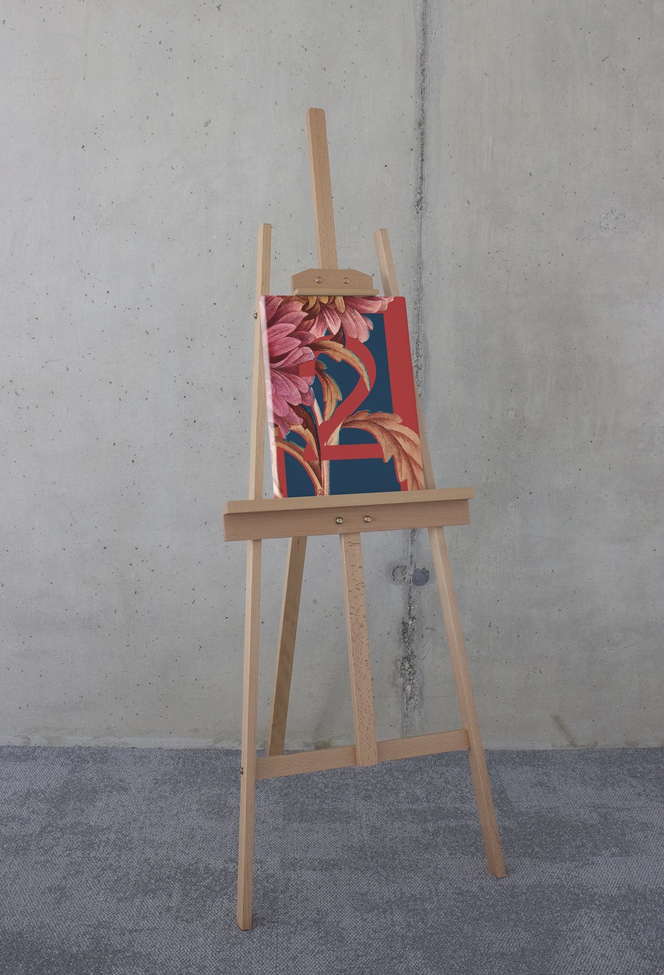 Komar Artprint op linnen Number 2 - Afmeting 30 x 40 cm Canvasdoek met echt houten frame (1 stuk)