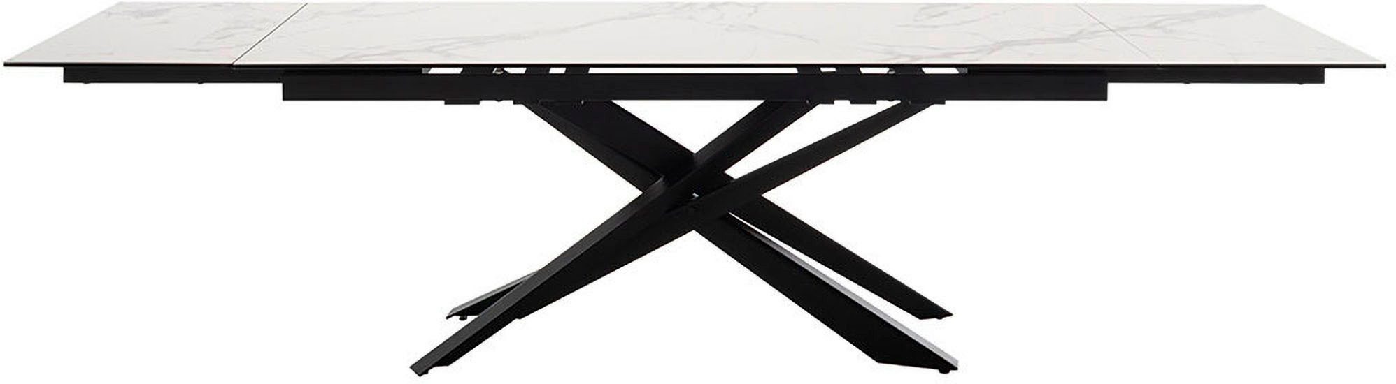 MCA furniture Eettafel TESERO uitschuifbare tafel 200-300 cm Keramiek, metaal, marmer-look, uittrekbaar, belastbaar tot 100 kg, 10-12 personen